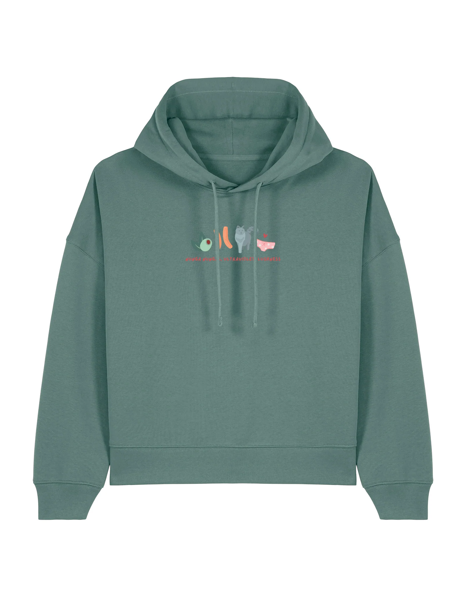 Angus and Thongs Embroidered Boxy Organic Cotton Hoodie - Image 3