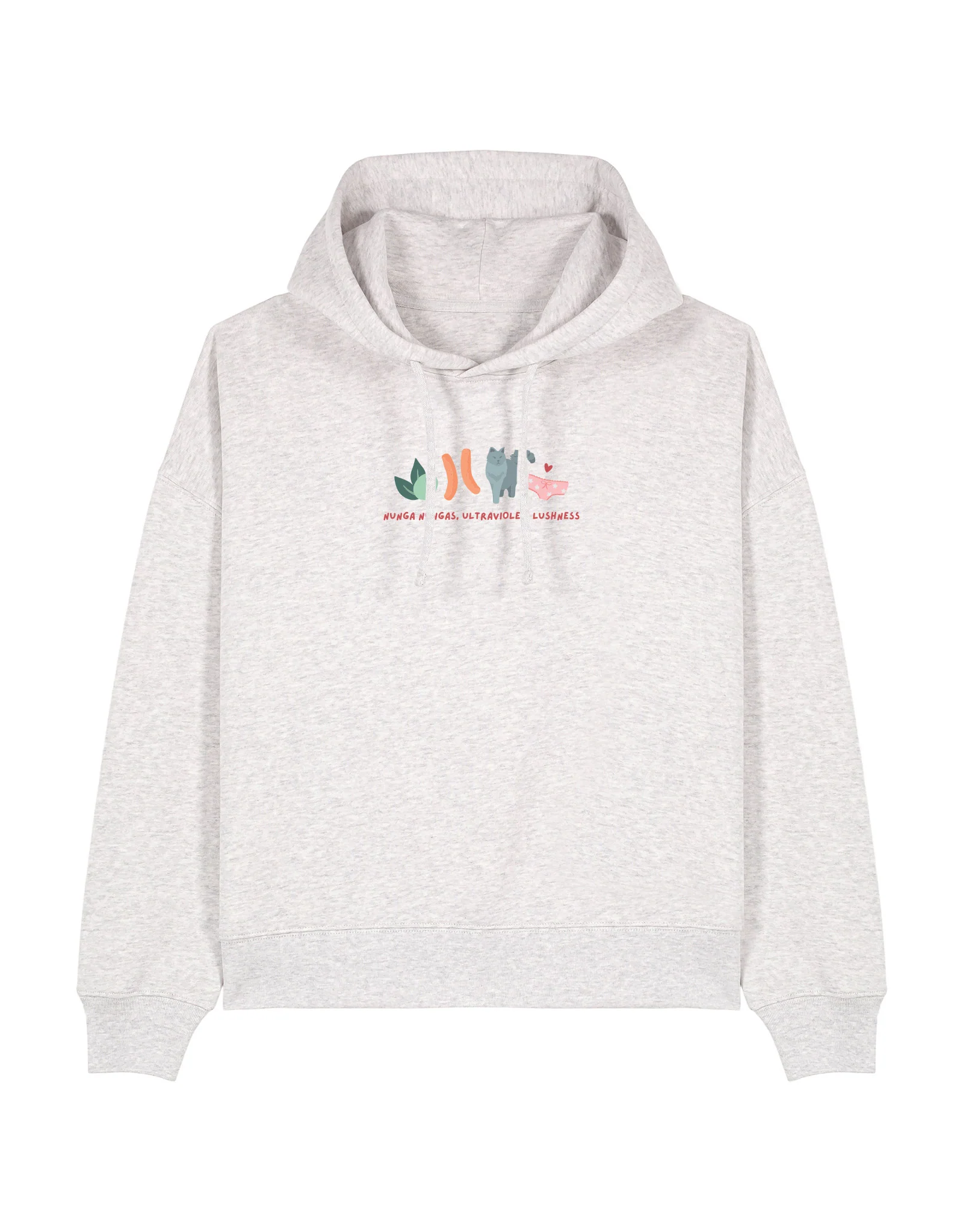 Angus and Thongs Embroidered Boxy Organic Cotton Hoodie - Image 7