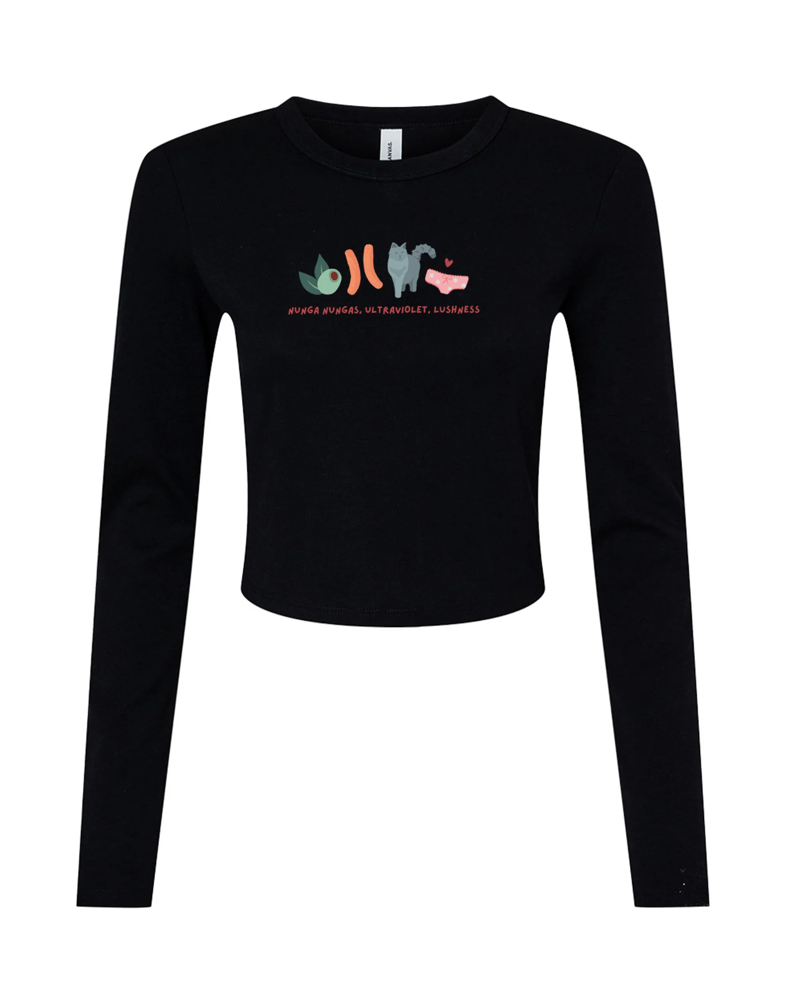 Angus and Thongs Embroidered Micro Rib Long Sleeved Tee - Image 3
