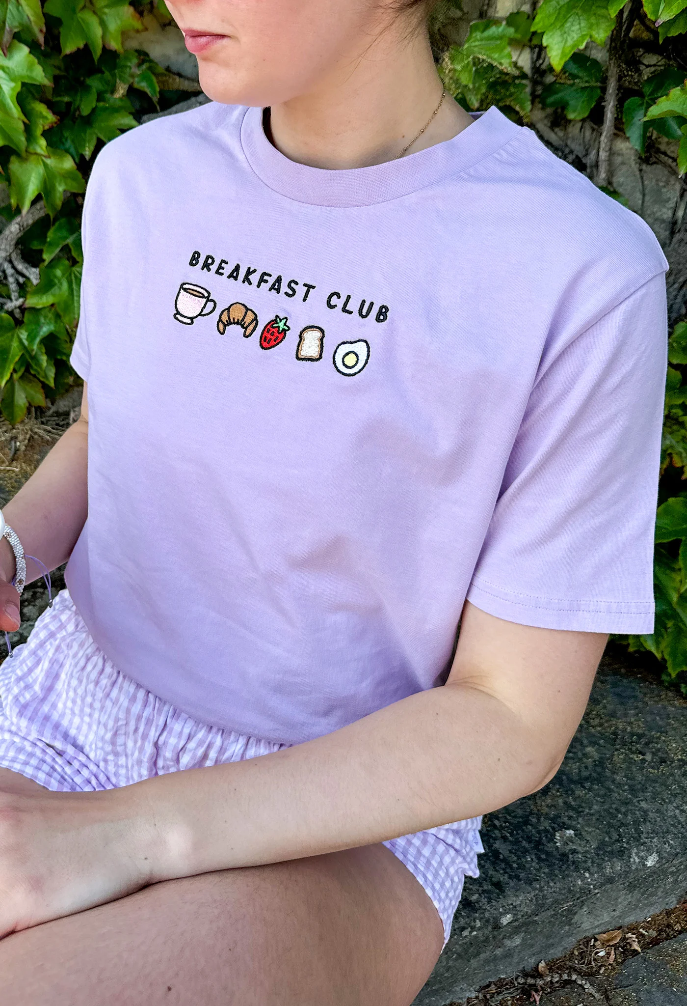 Breakfast Club Embroidered Organic Cotton T-Shirt - Image 3