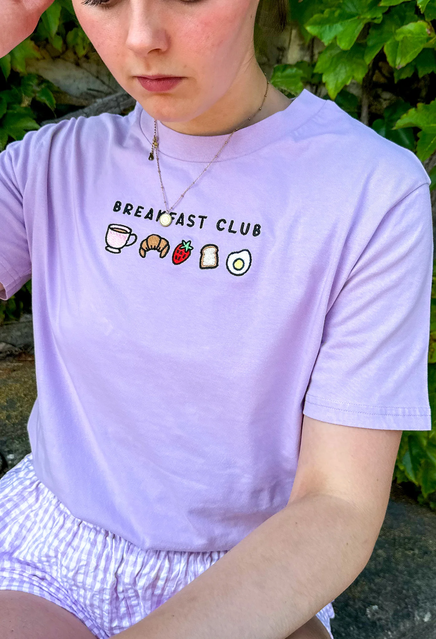 Breakfast Club Embroidered Organic Cotton T-Shirt - Image 4