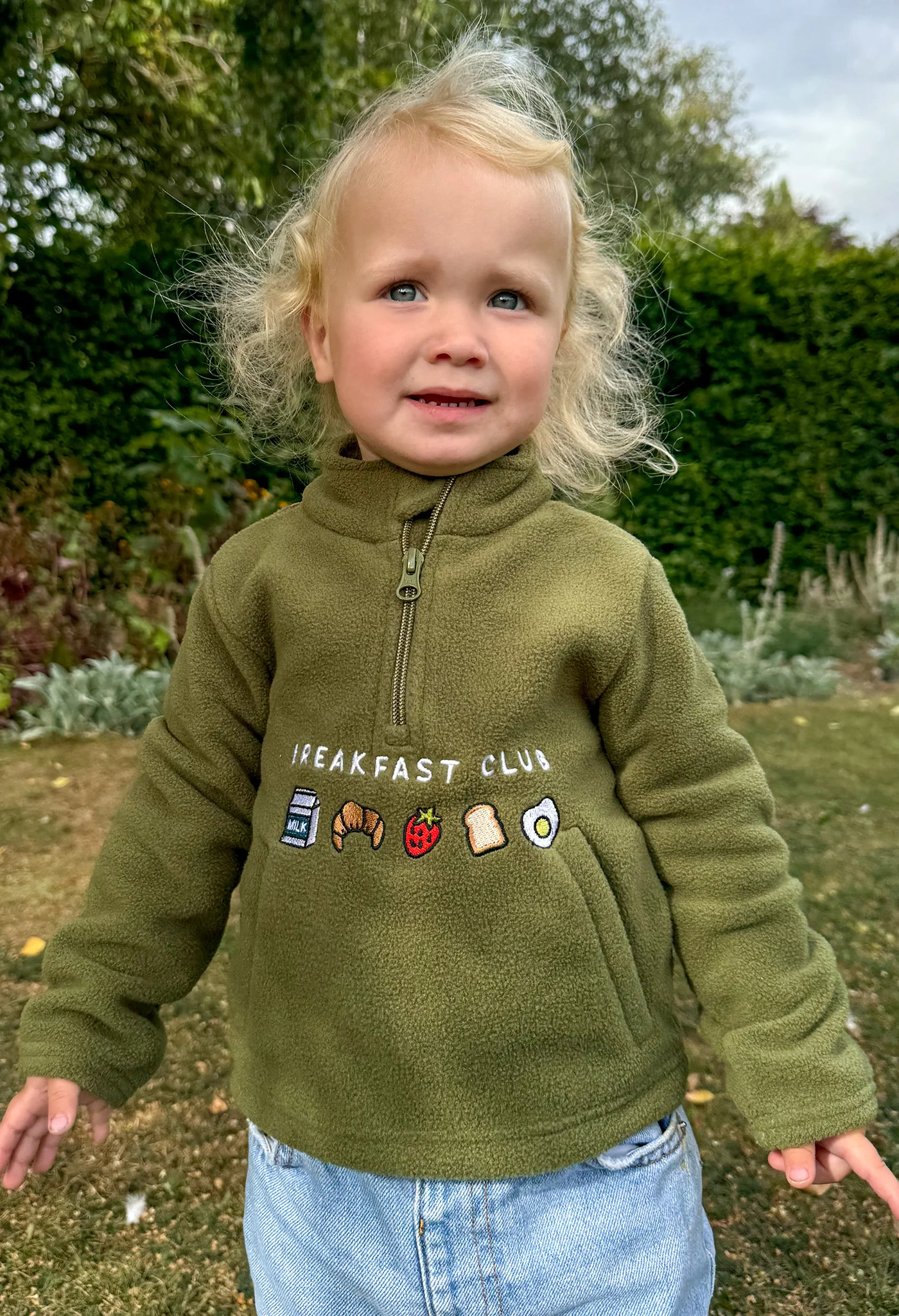 Breakfast Club Recycled Polyester Quarter Zip Childrens Fleece - Image 3