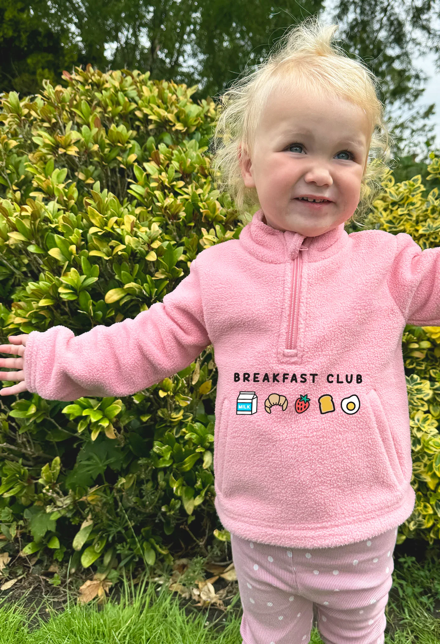 Breakfast Club Recycled Polyester Quarter Zip Childrens Fleece - Image 8