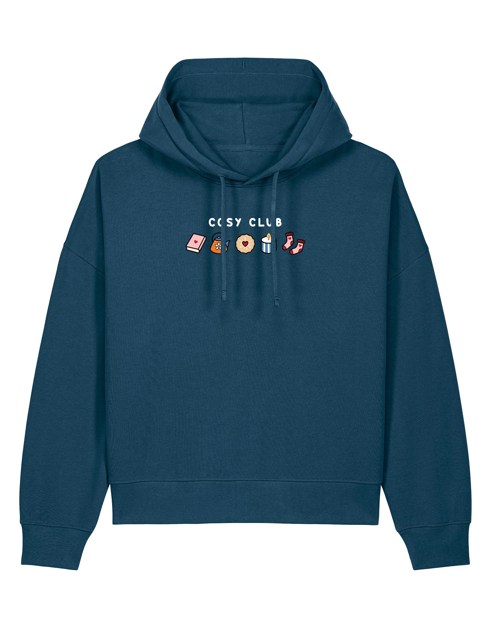 Cosy Club Embroidered Boxy Organic Cotton Hoodie - Image 11