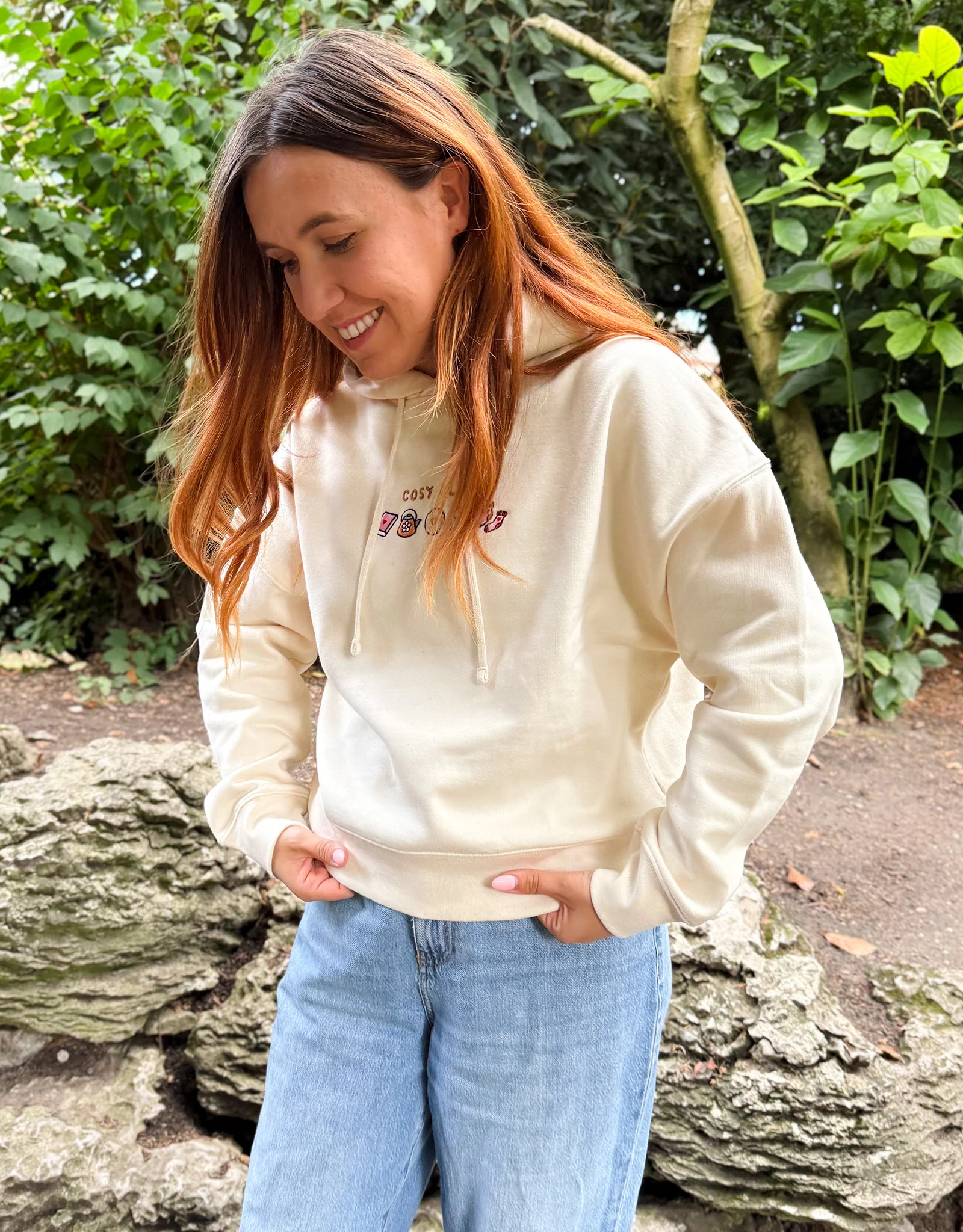 Cosy Club Embroidered Boxy Organic Cotton Hoodie - Image 6