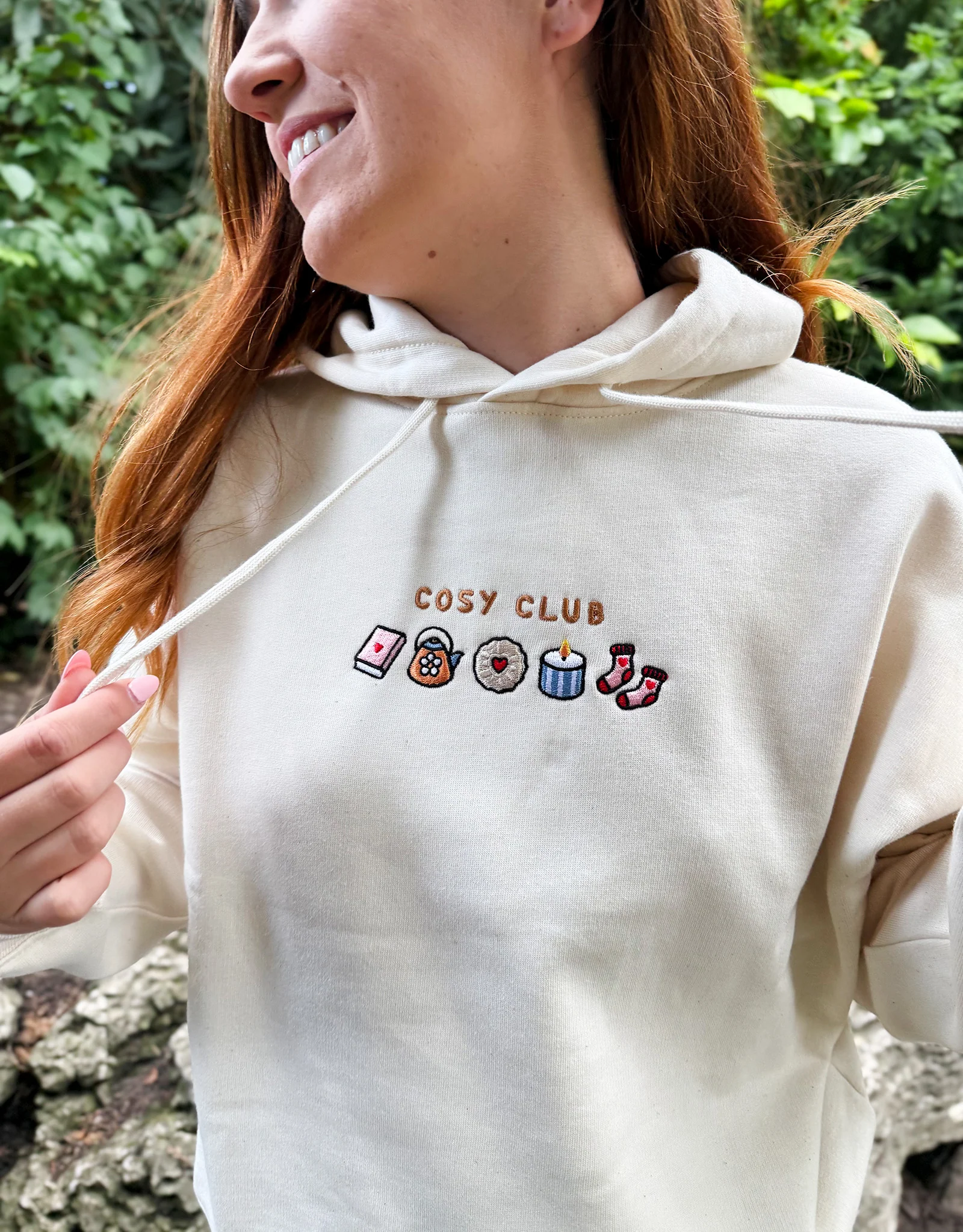 Cosy Club Embroidered Boxy Organic Cotton Hoodie - Image 7