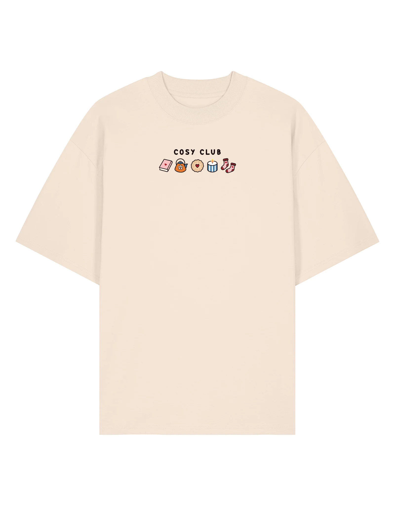 Cosy Club Embroidered Oversized Organic Cotton T-Shirt - Image 4