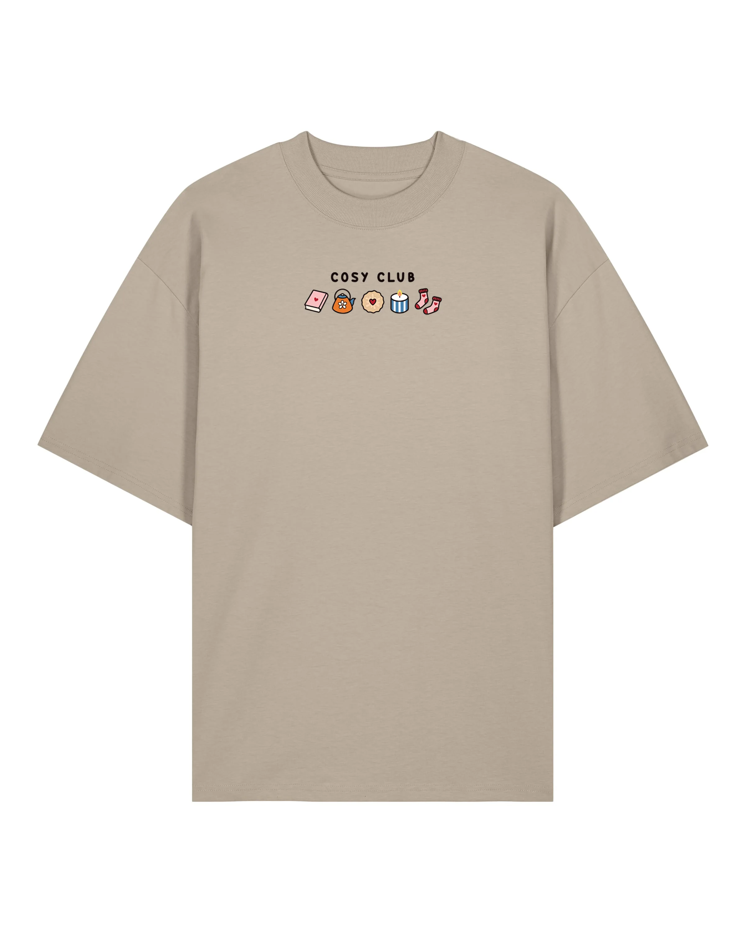 Cosy Club Embroidered Oversized Organic Cotton T-Shirt - Image 5