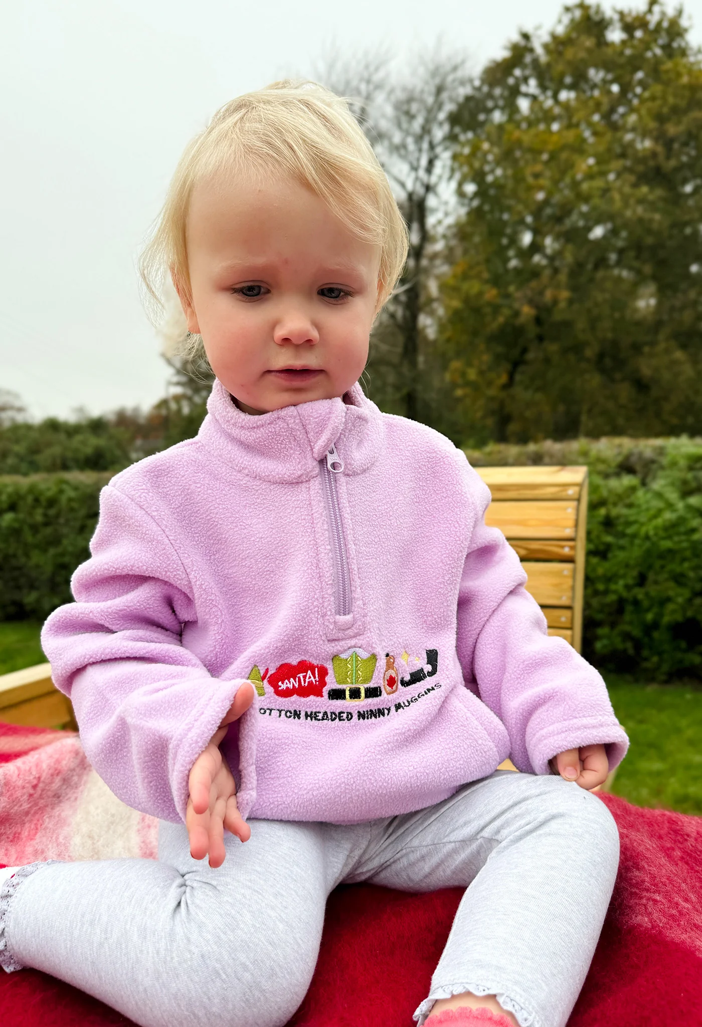 Elf Embroidered Recycled Polyester Quarter Zip Childrens Fleece - Image 3