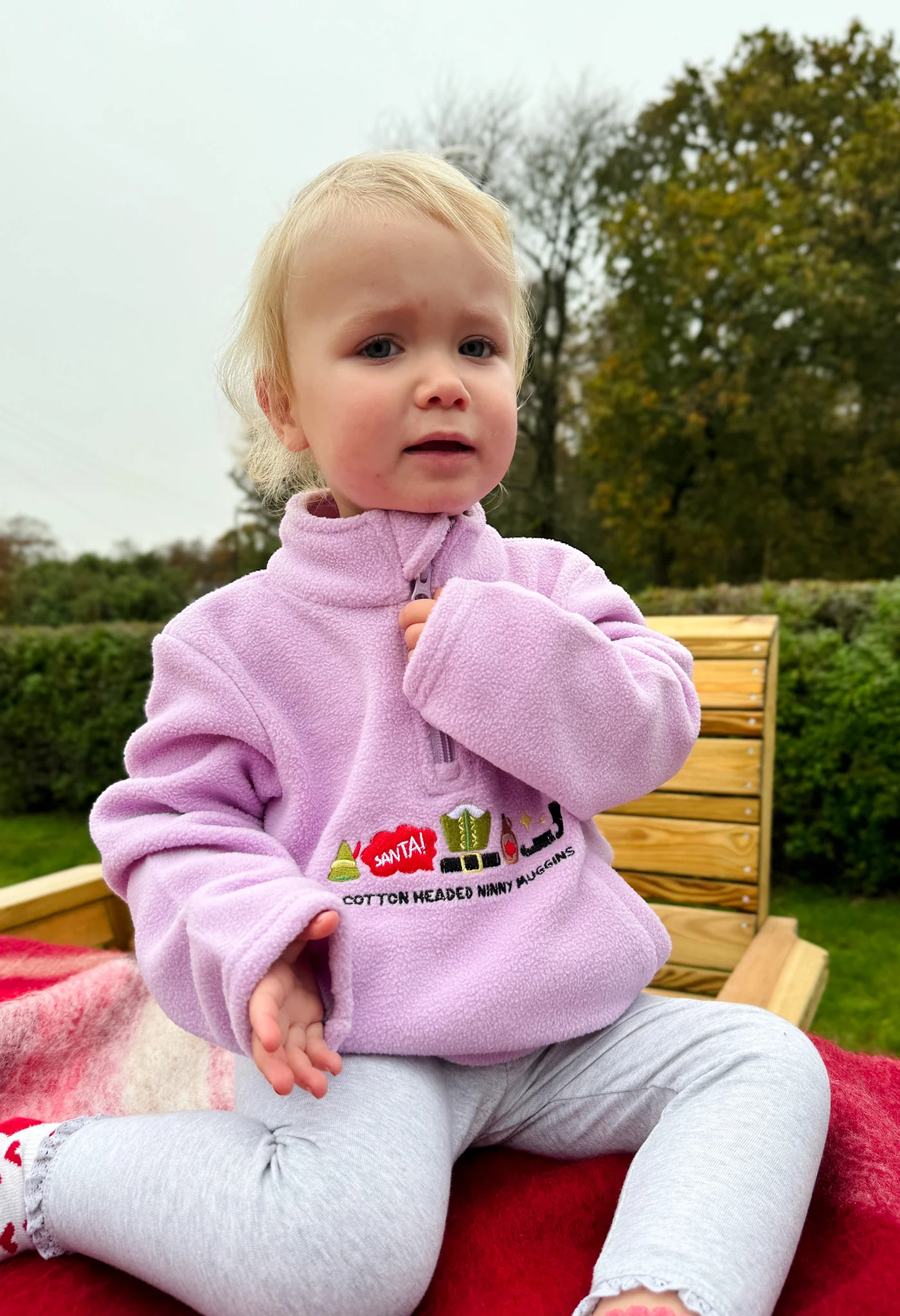 Elf Embroidered Recycled Polyester Quarter Zip Childrens Fleece - Image 4