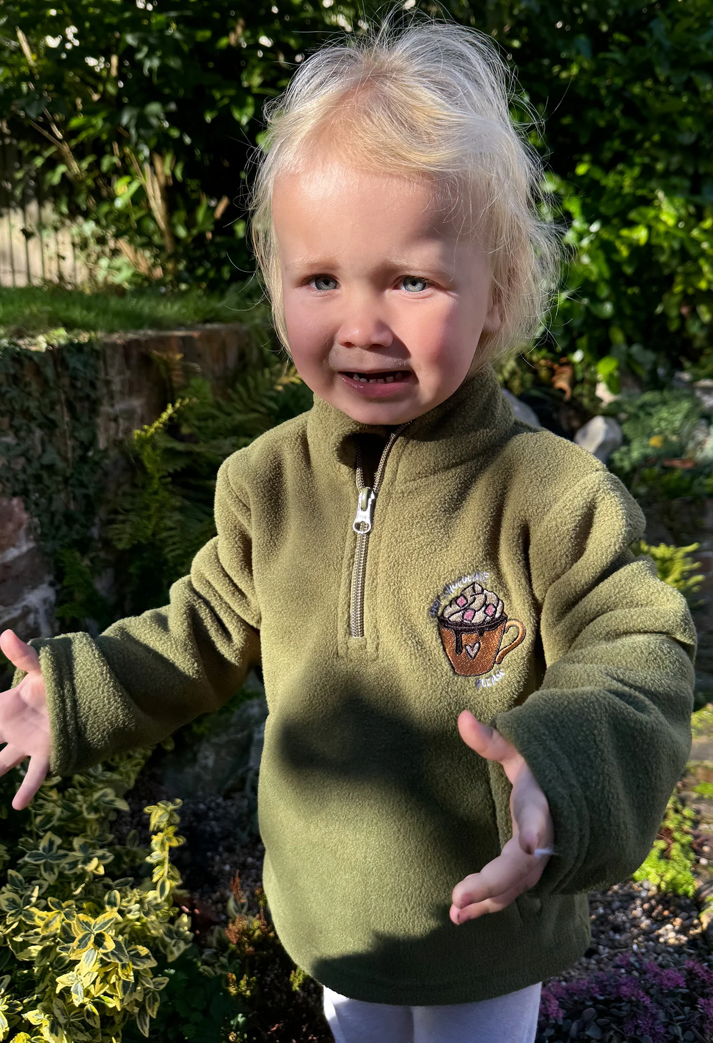 Hot Chocolate Recycled Polyester Quarter Zip Childrens Fleece - Image 3