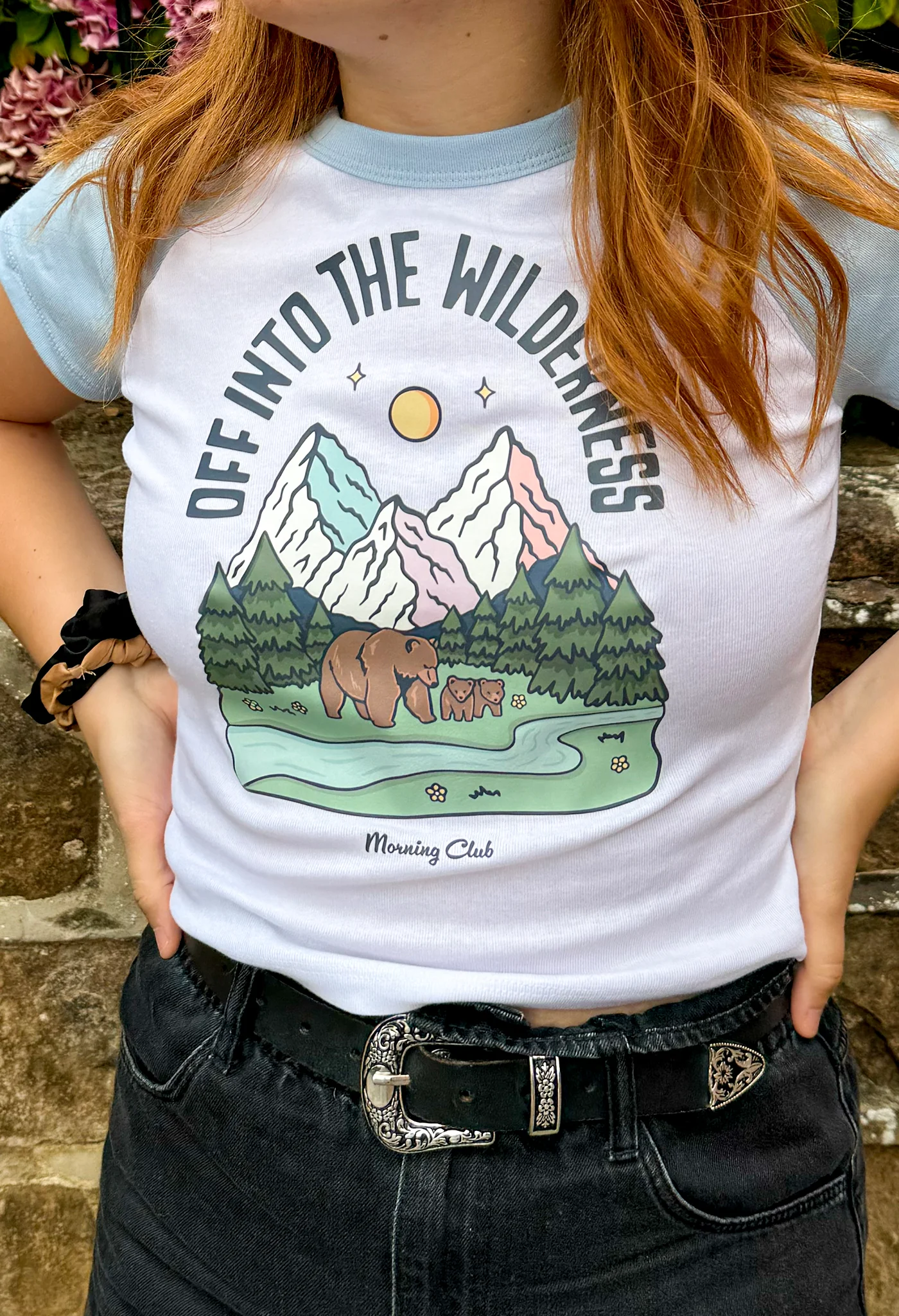 Into The Wilderness Printed Micro Rib Baby Tee - Image 3