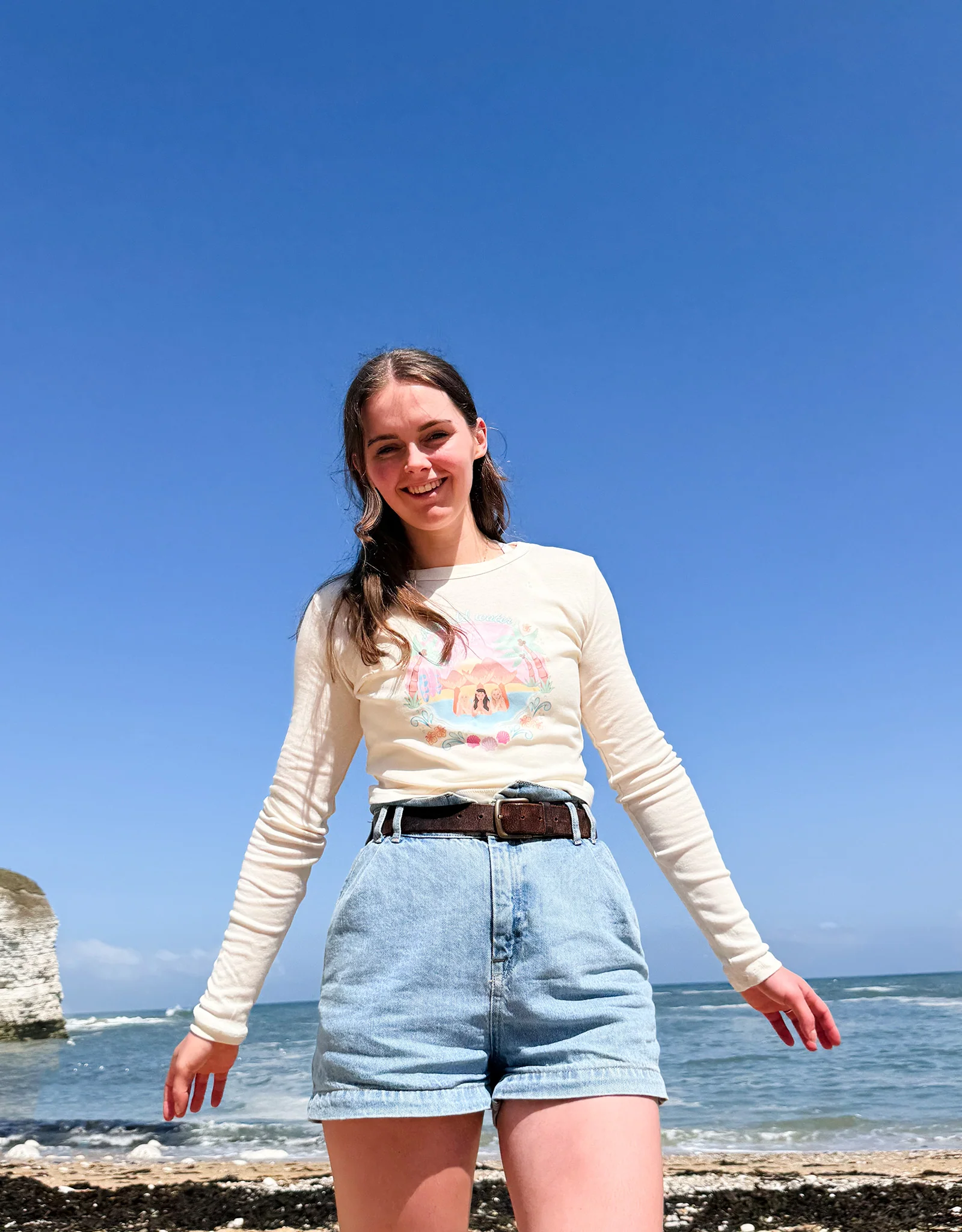 Just Add Water Micro Rib Long Sleeved Tee - Image 4