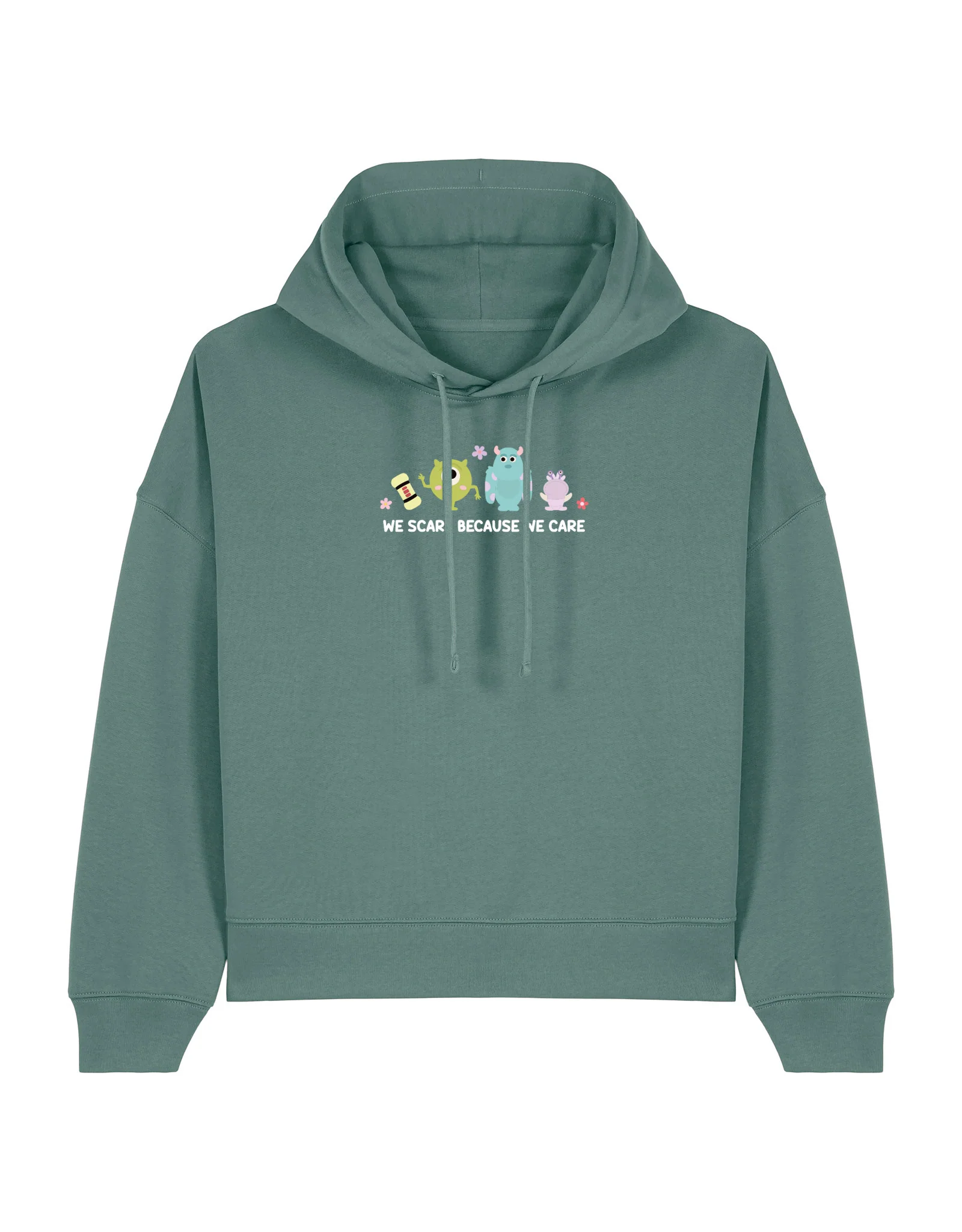 Monsters Embroidered Boxy Organic Cotton Hoodie - Image 6