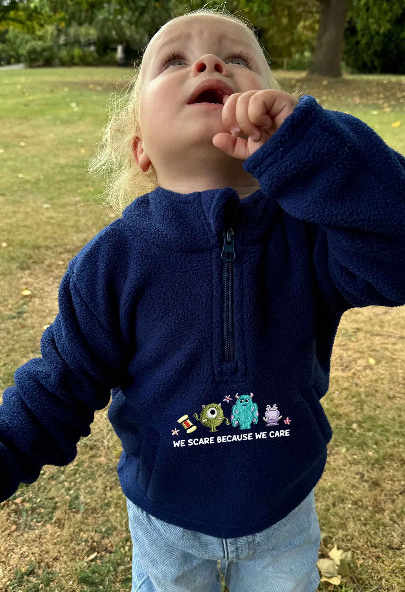 Monsters Recycled Polyester Quarter Zip Childrens Fleece - Image 3