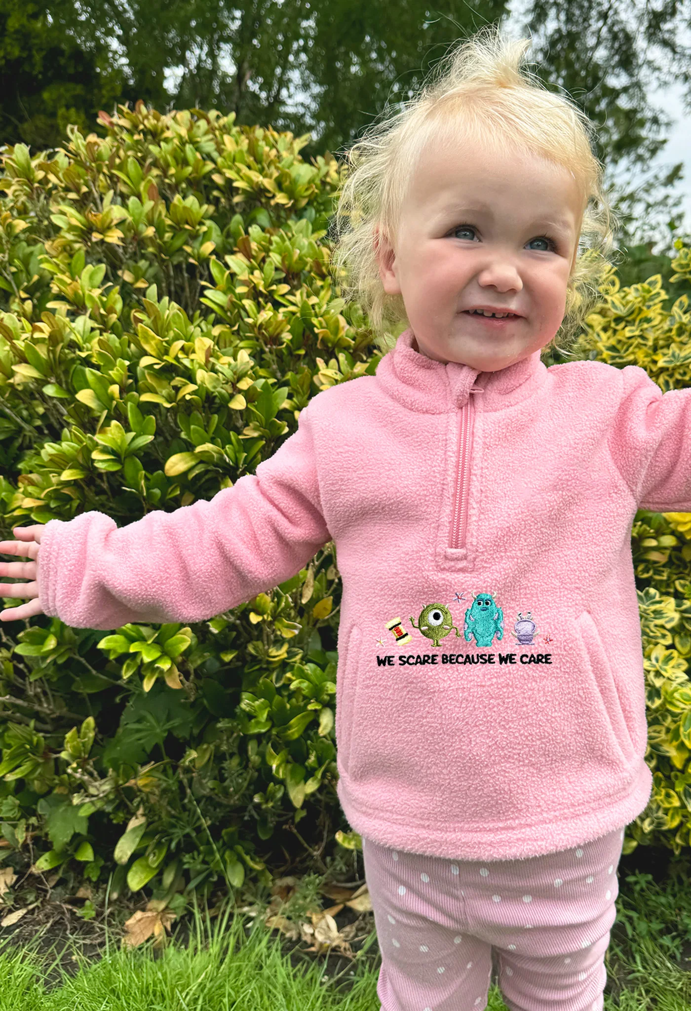 Monsters Recycled Polyester Quarter Zip Childrens Fleece - Image 4