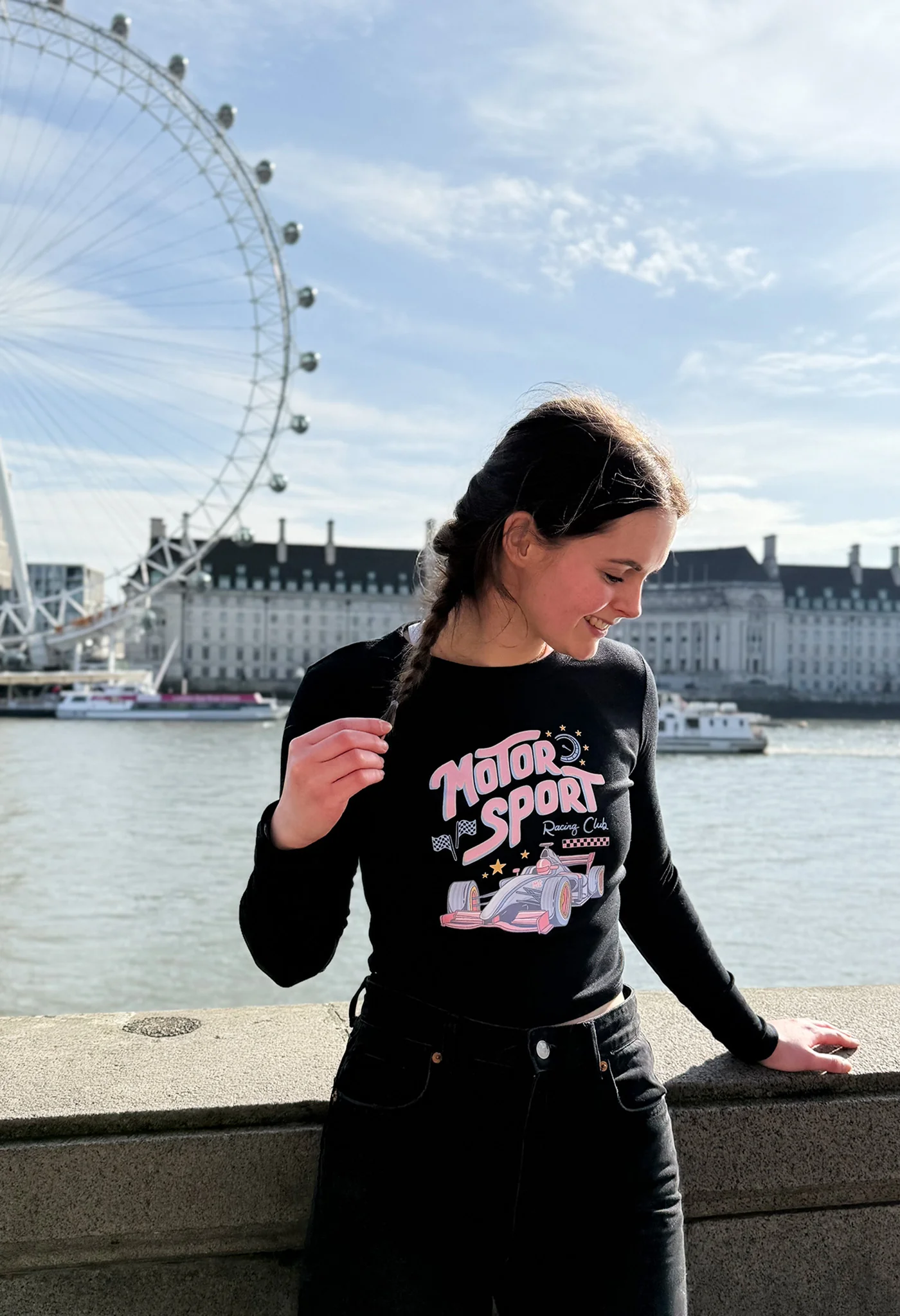 Motorsport Printed Micro Rib Long Sleeved Tee - Image 5