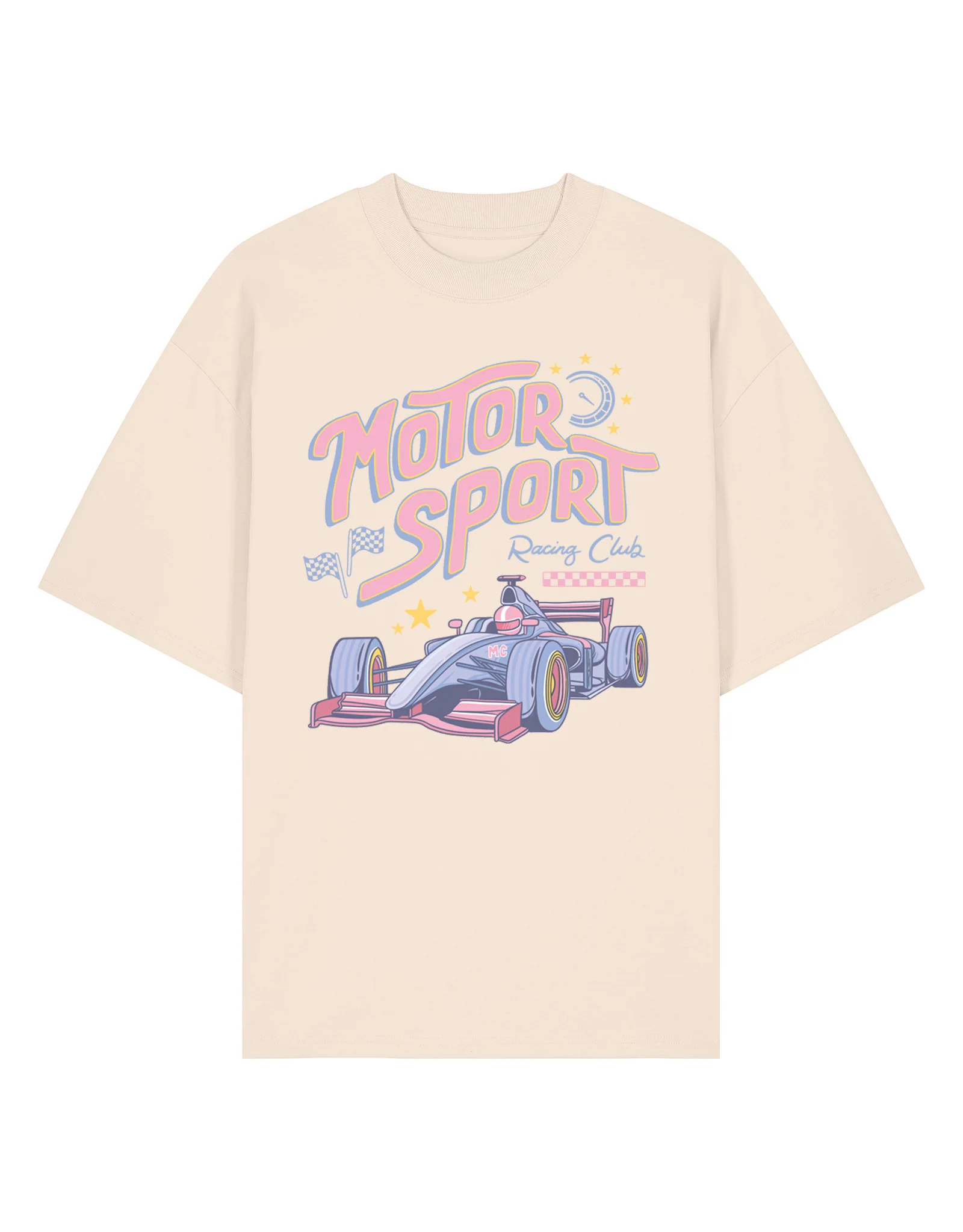 Motorsport Printed Oversized Organic Cotton T-Shirt - Image 3