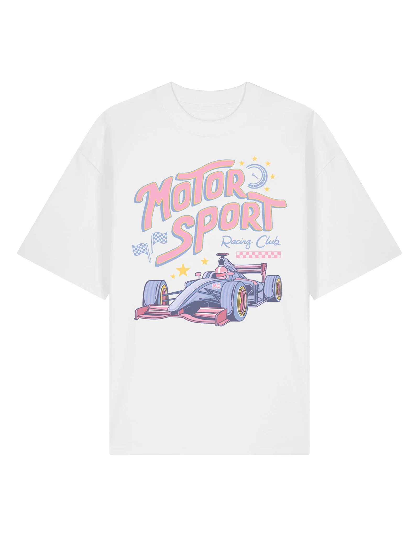 Motorsport Printed Oversized Organic Cotton T-Shirt - Image 7
