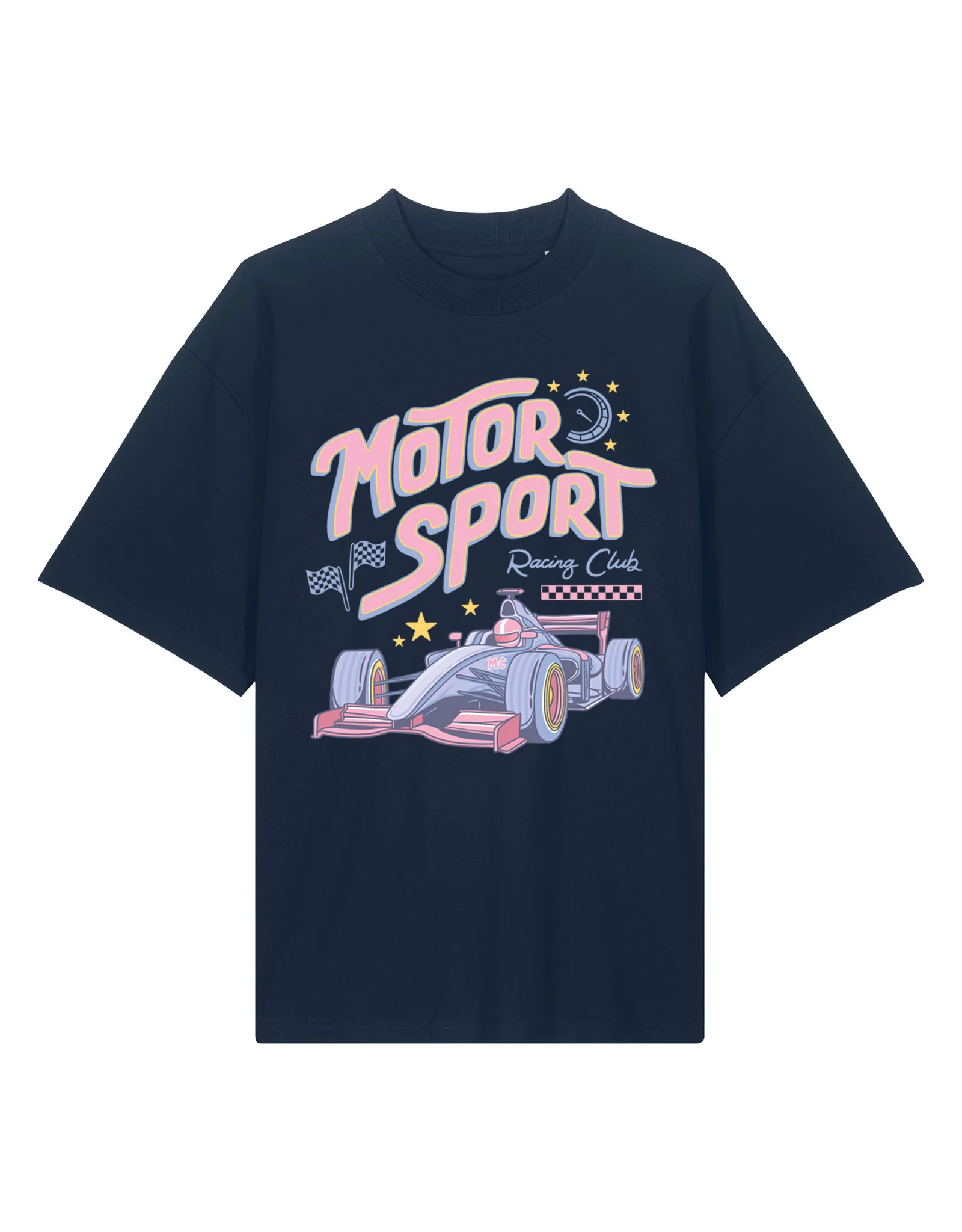 Motorsport Printed Oversized Organic Cotton T-Shirt - Image 9