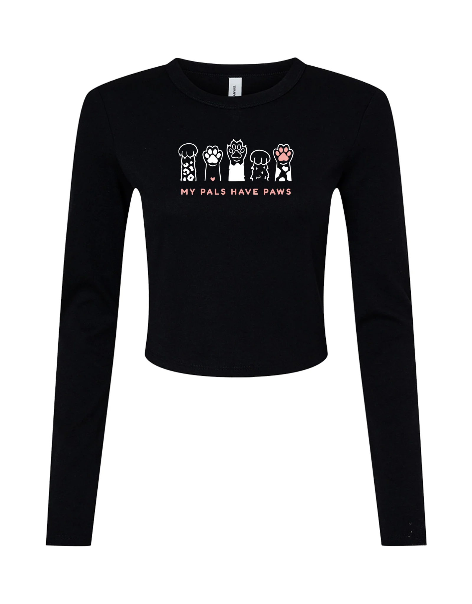 My Pals Have Paws Embroidered Micro Rib Long Sleeved Tee - Image 3