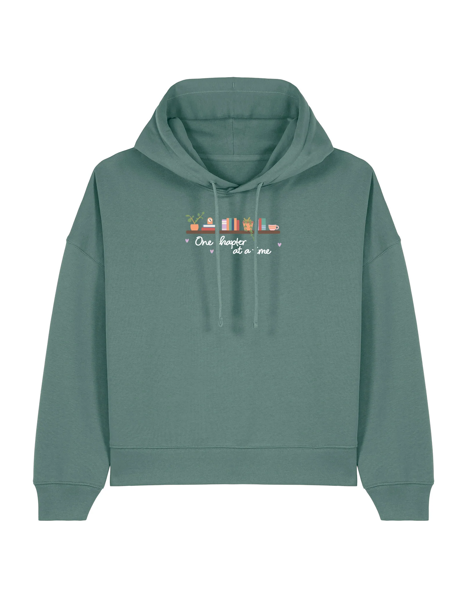 FREE BOOK: One Chapter At A Time Embroidered Boxy Organic Cotton Hoodie - Image 10