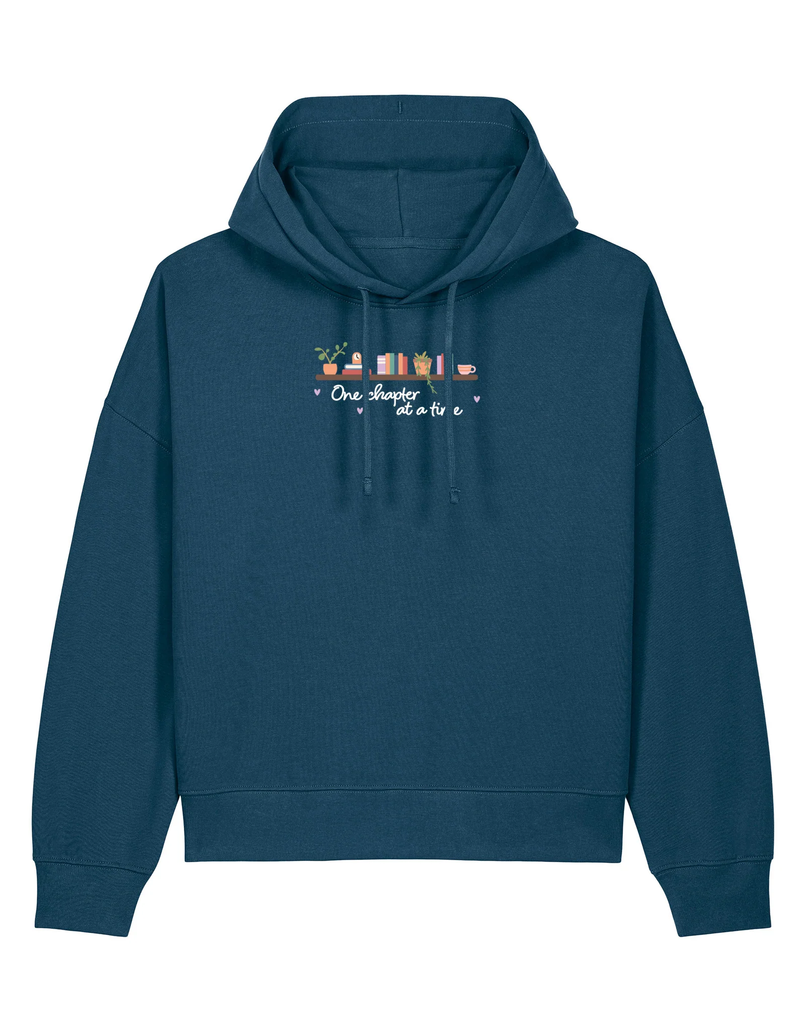 FREE BOOK: One Chapter At A Time Embroidered Boxy Organic Cotton Hoodie - Image 8