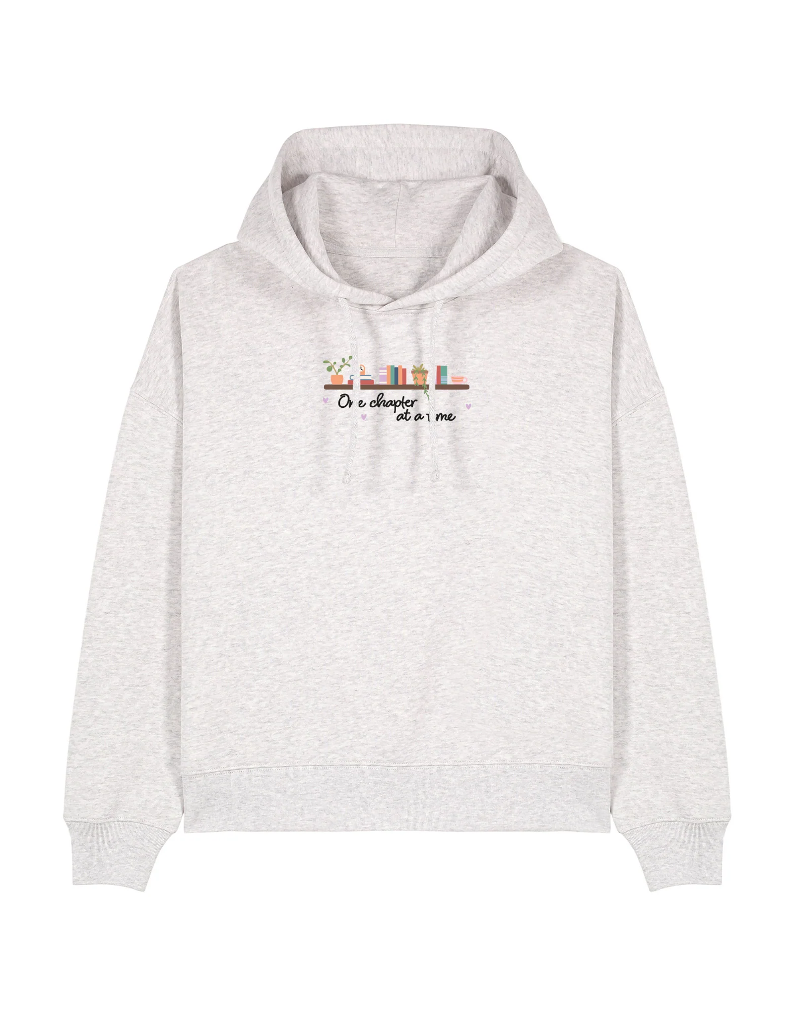 FREE BOOK: One Chapter At A Time Embroidered Boxy Organic Cotton Hoodie - Image 9