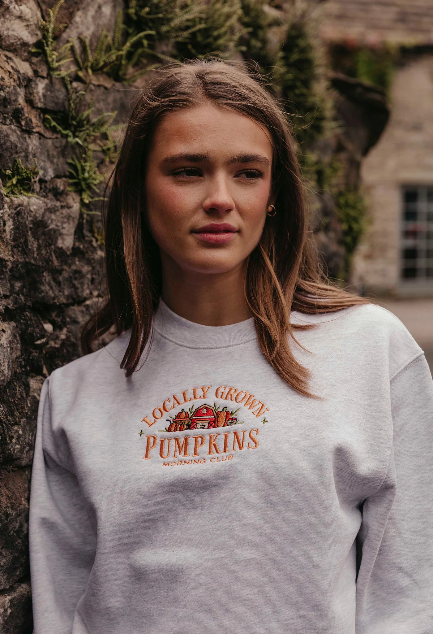 Pumpkins Embroidered Organic Cotton Sweatshirt - Image 8