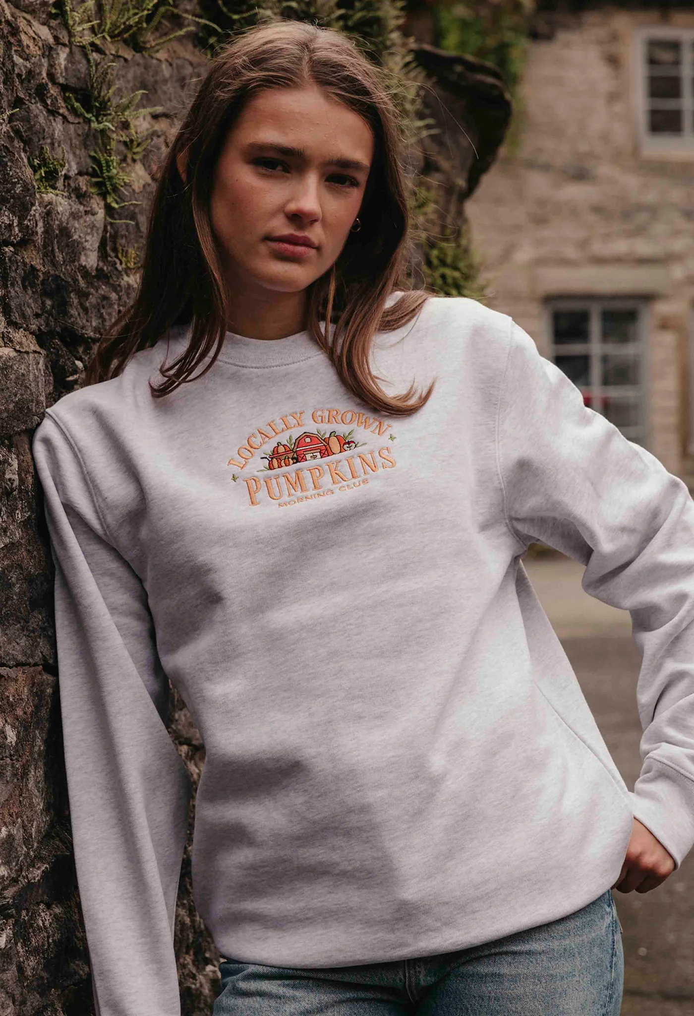 Pumpkins Embroidered Organic Cotton Sweatshirt - Image 9