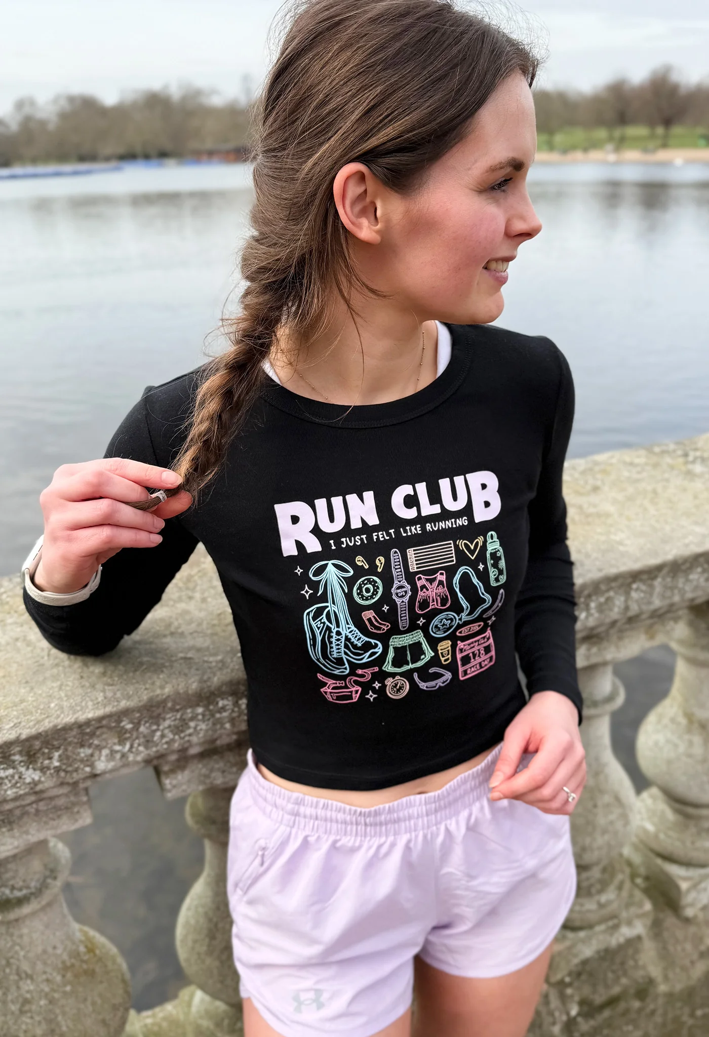 Run Club Printed Micro Rib Long Sleeved Tee - Image 3