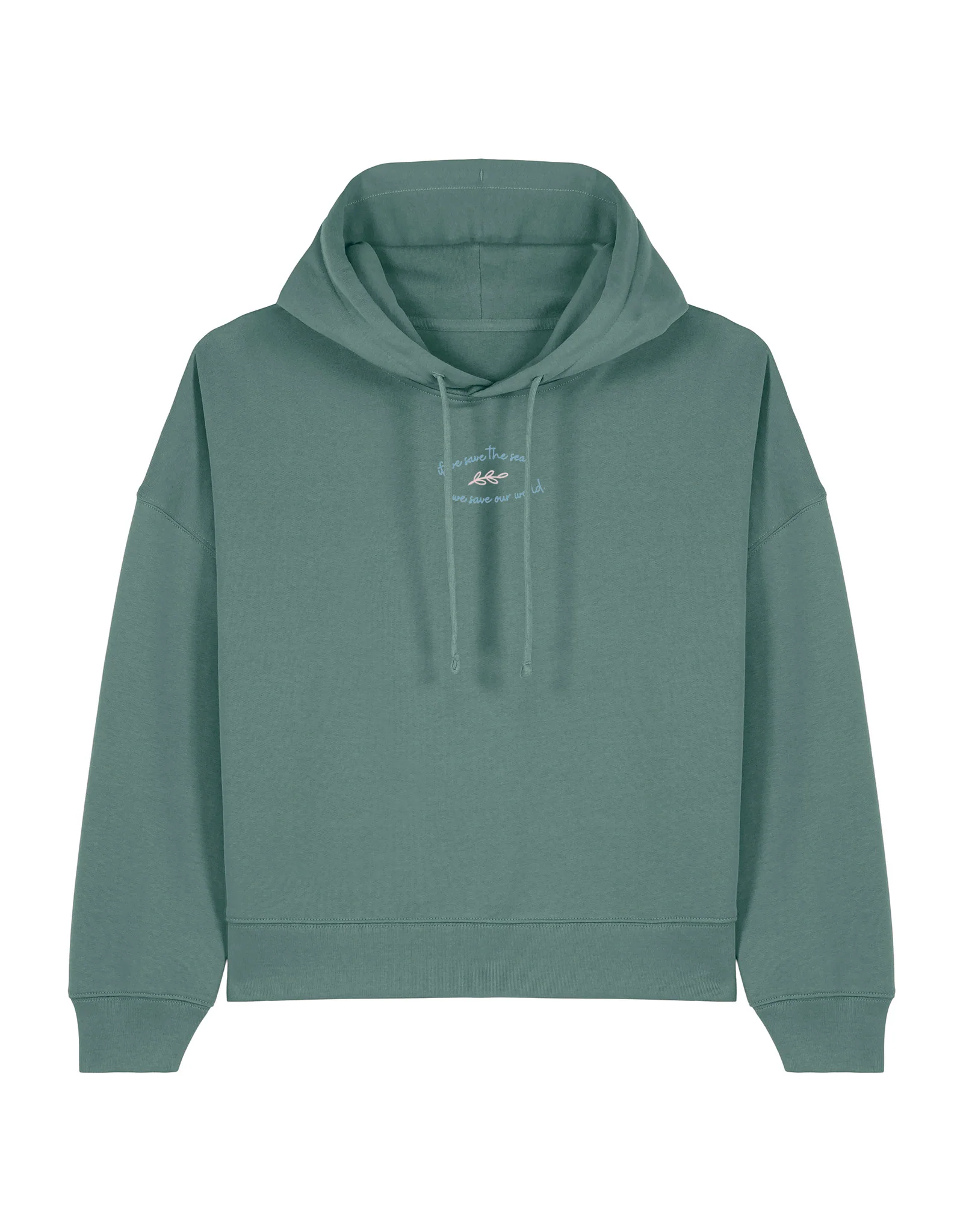 Save The Sea Printed Boxy Organic Cotton Hoodie - Image 11