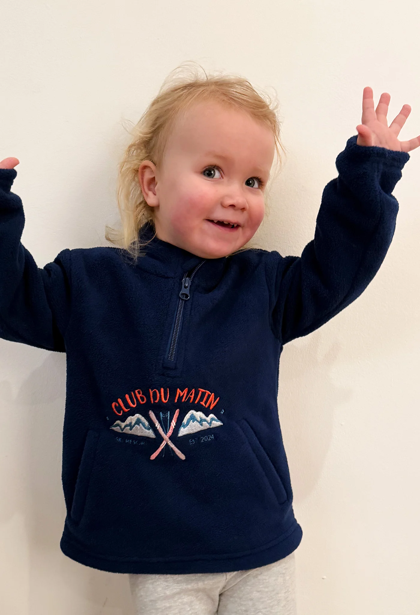 Ski Resort Recycled Polyester Quarter Zip Childrens Fleece - Image 10