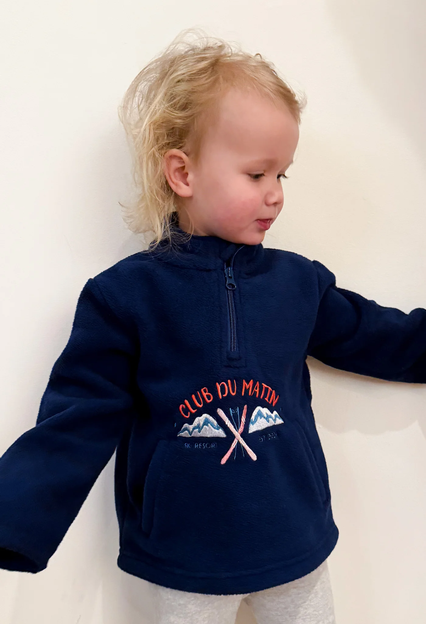 Ski Resort Recycled Polyester Quarter Zip Childrens Fleece - Image 12