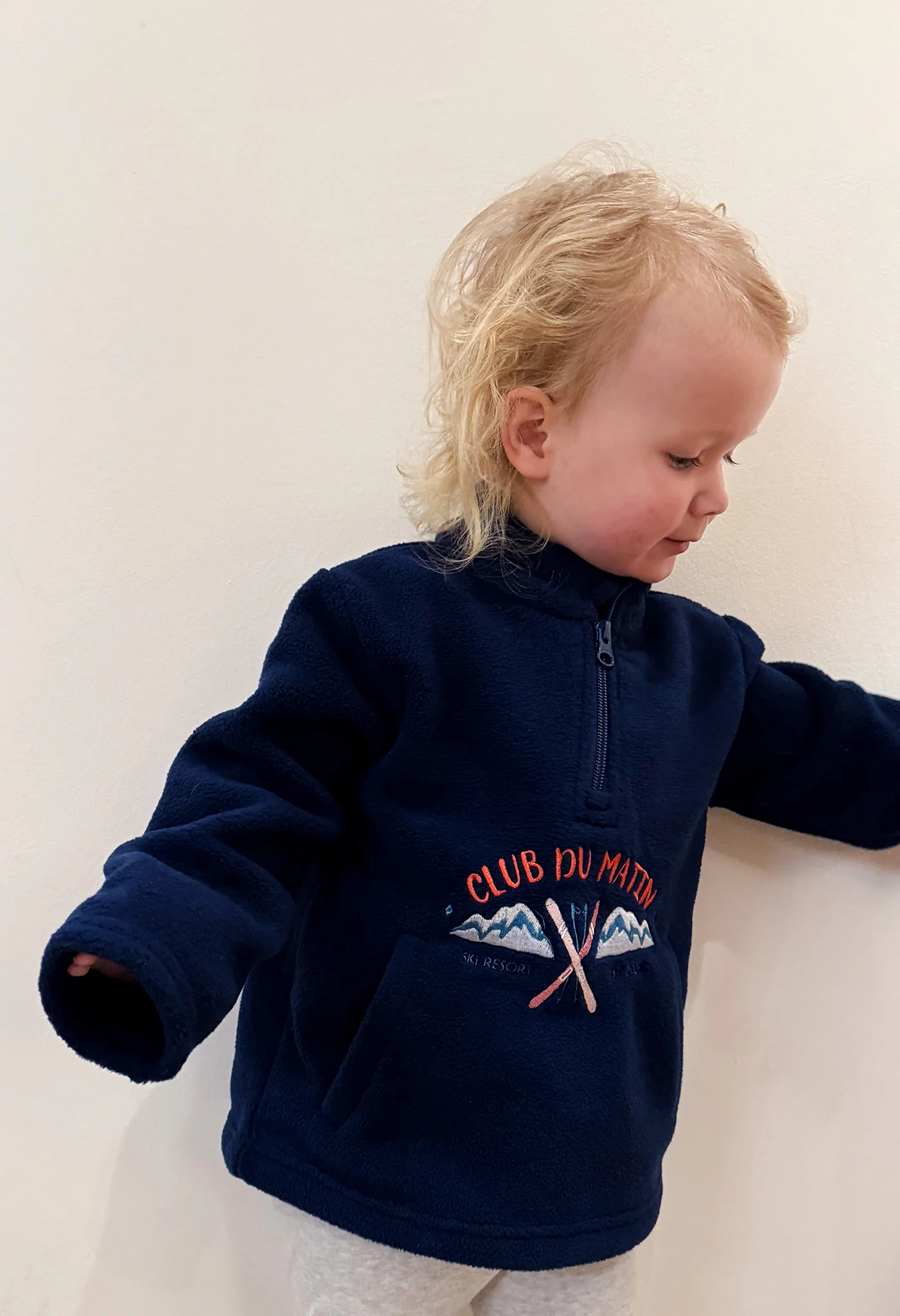 Ski Resort Recycled Polyester Quarter Zip Childrens Fleece - Image 13