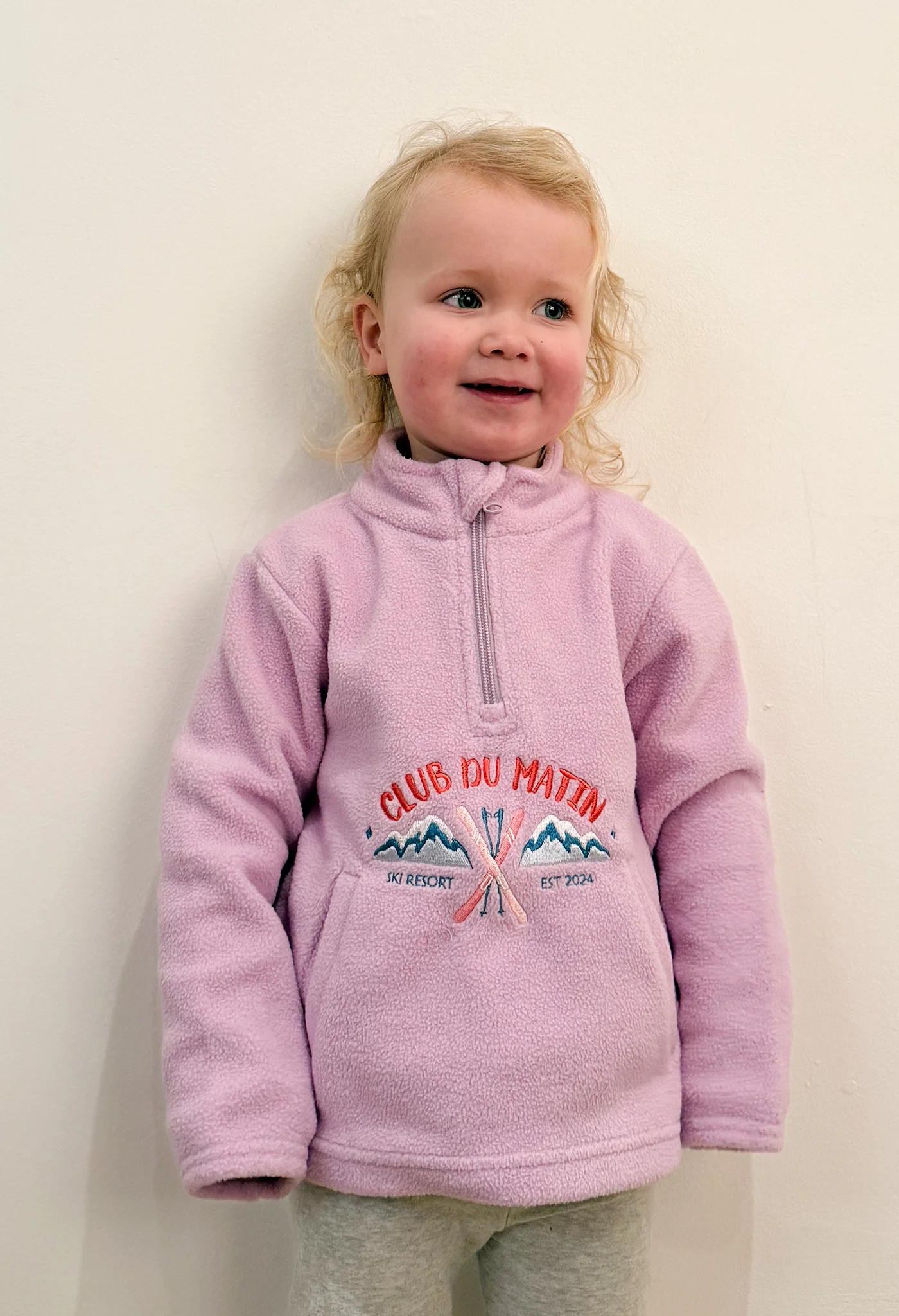 Ski Resort Recycled Polyester Quarter Zip Childrens Fleece - Image 3