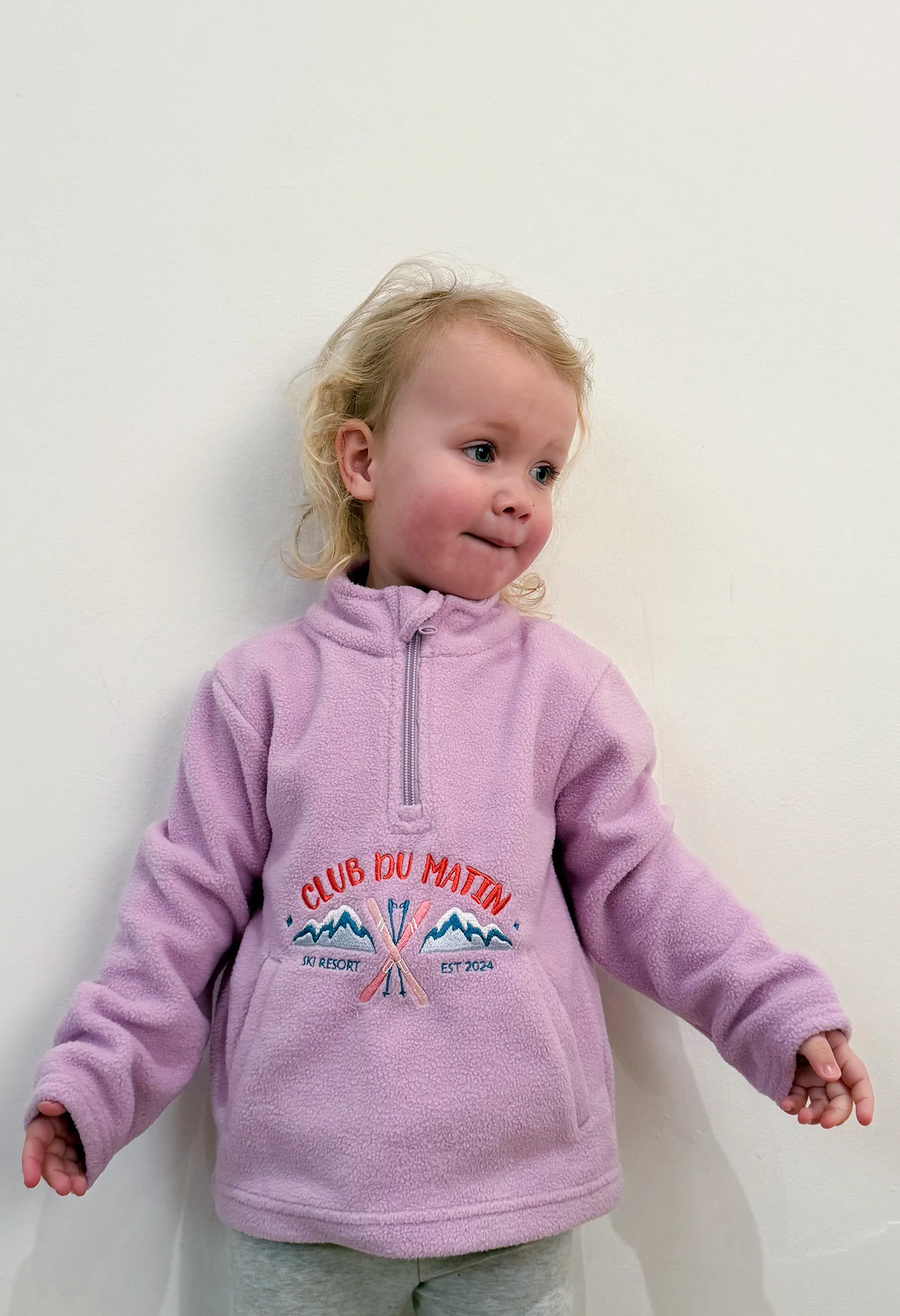 Ski Resort Recycled Polyester Quarter Zip Childrens Fleece - Image 5