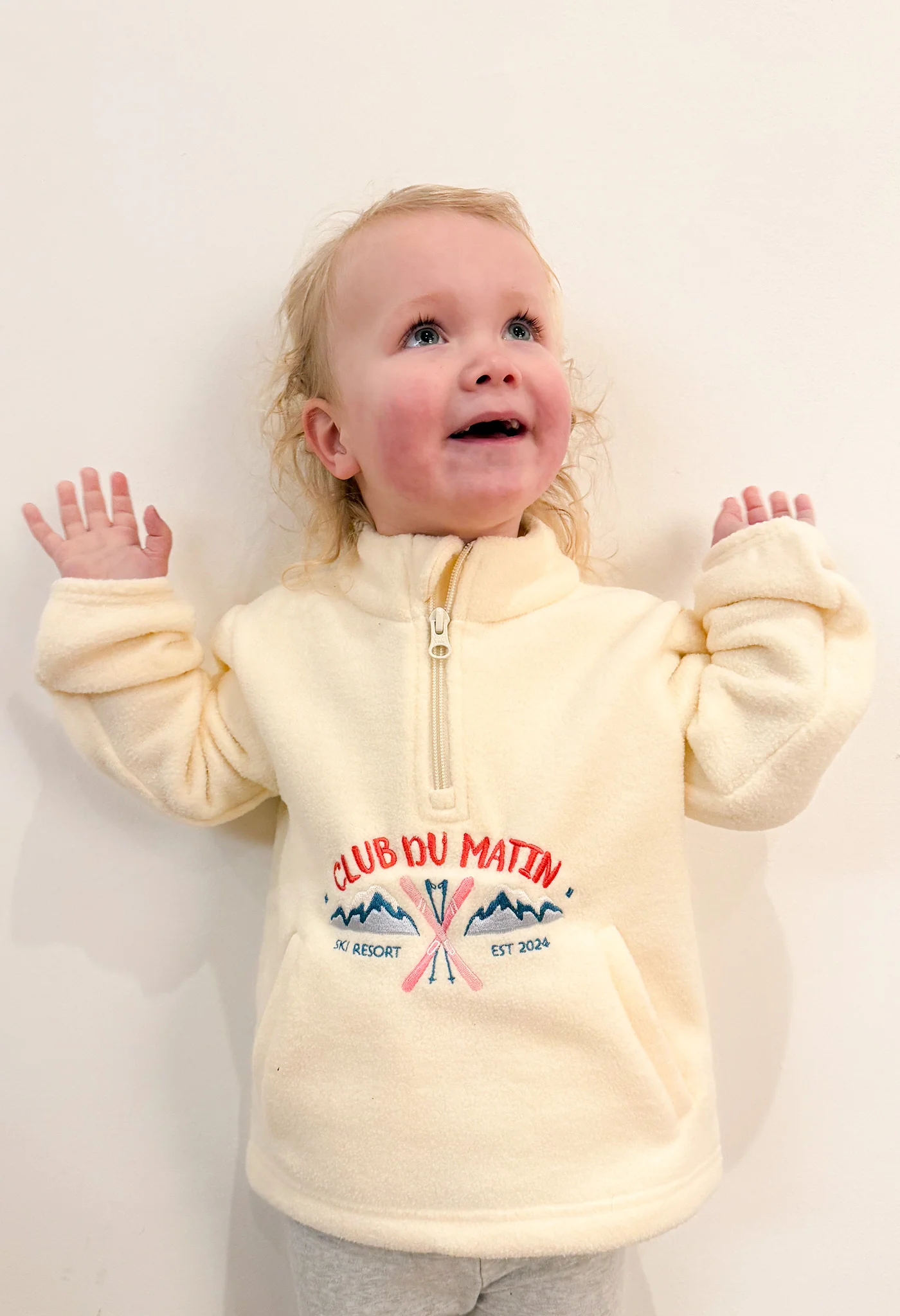 Ski Resort Recycled Polyester Quarter Zip Childrens Fleece - Image 6