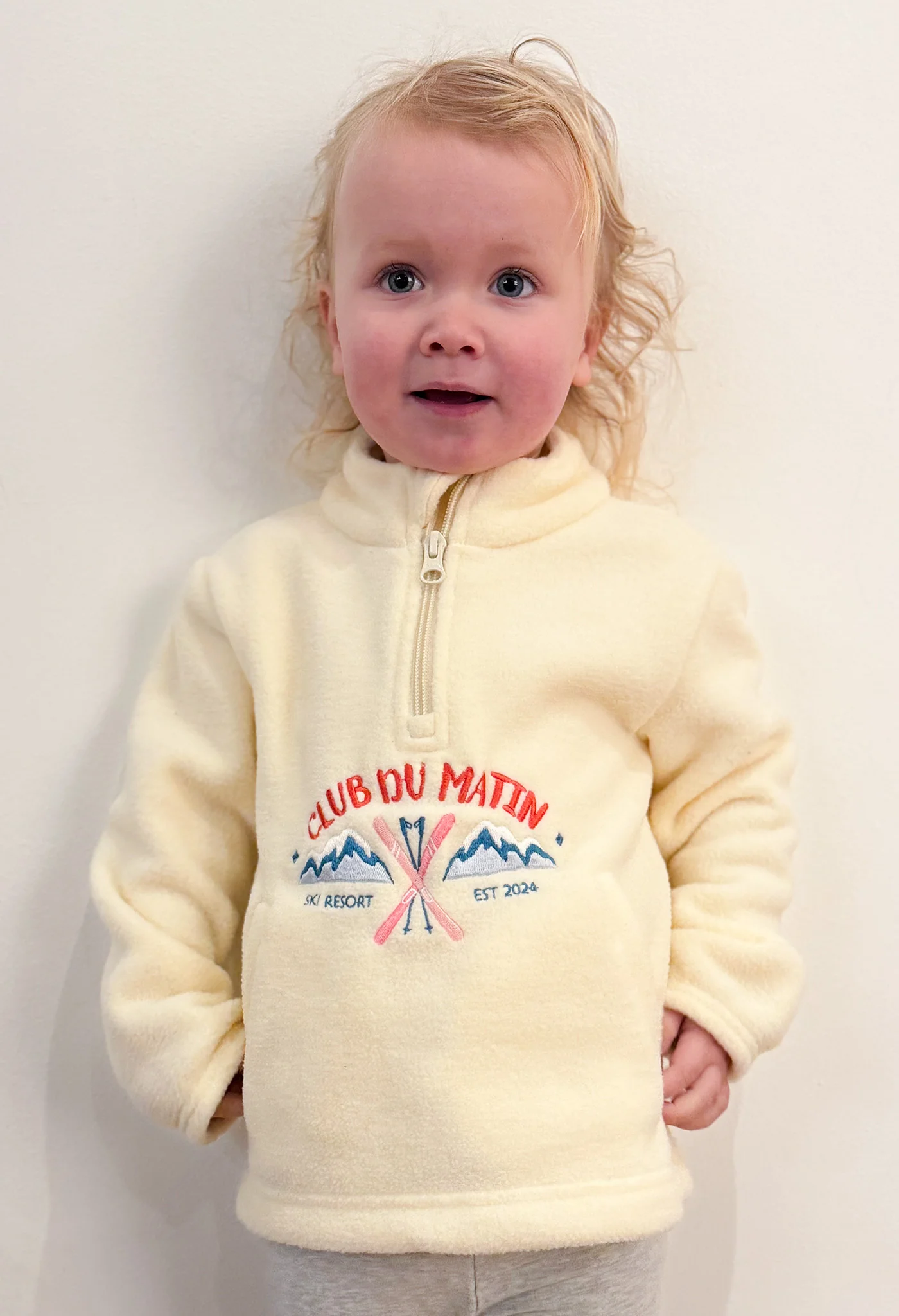 Ski Resort Recycled Polyester Quarter Zip Childrens Fleece - Image 7