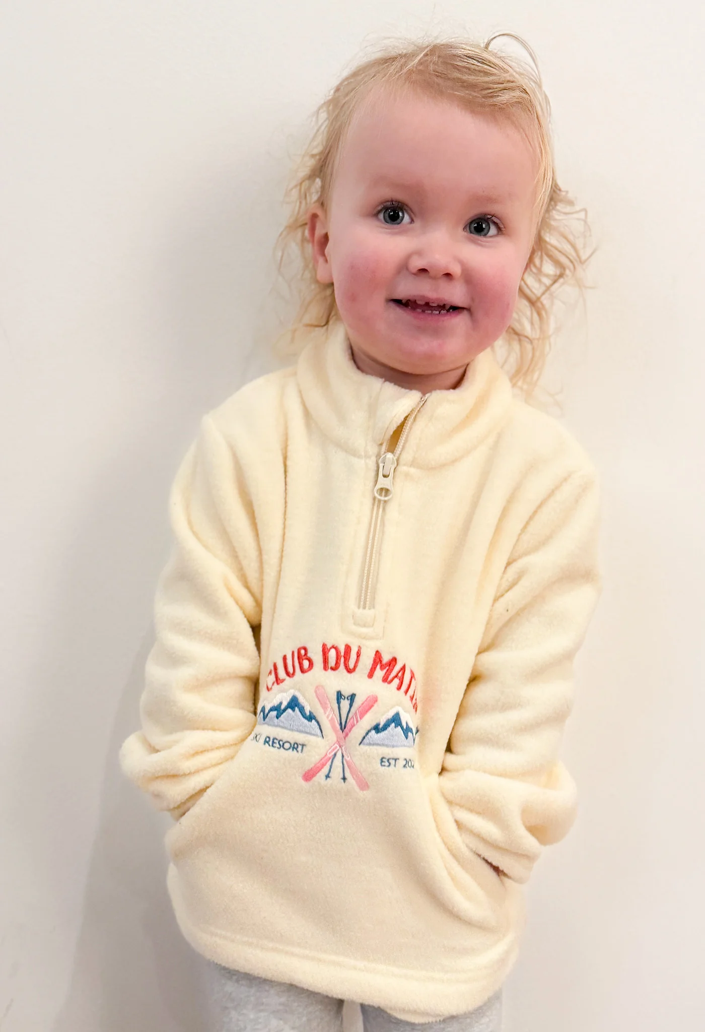 Ski Resort Recycled Polyester Quarter Zip Childrens Fleece - Image 8