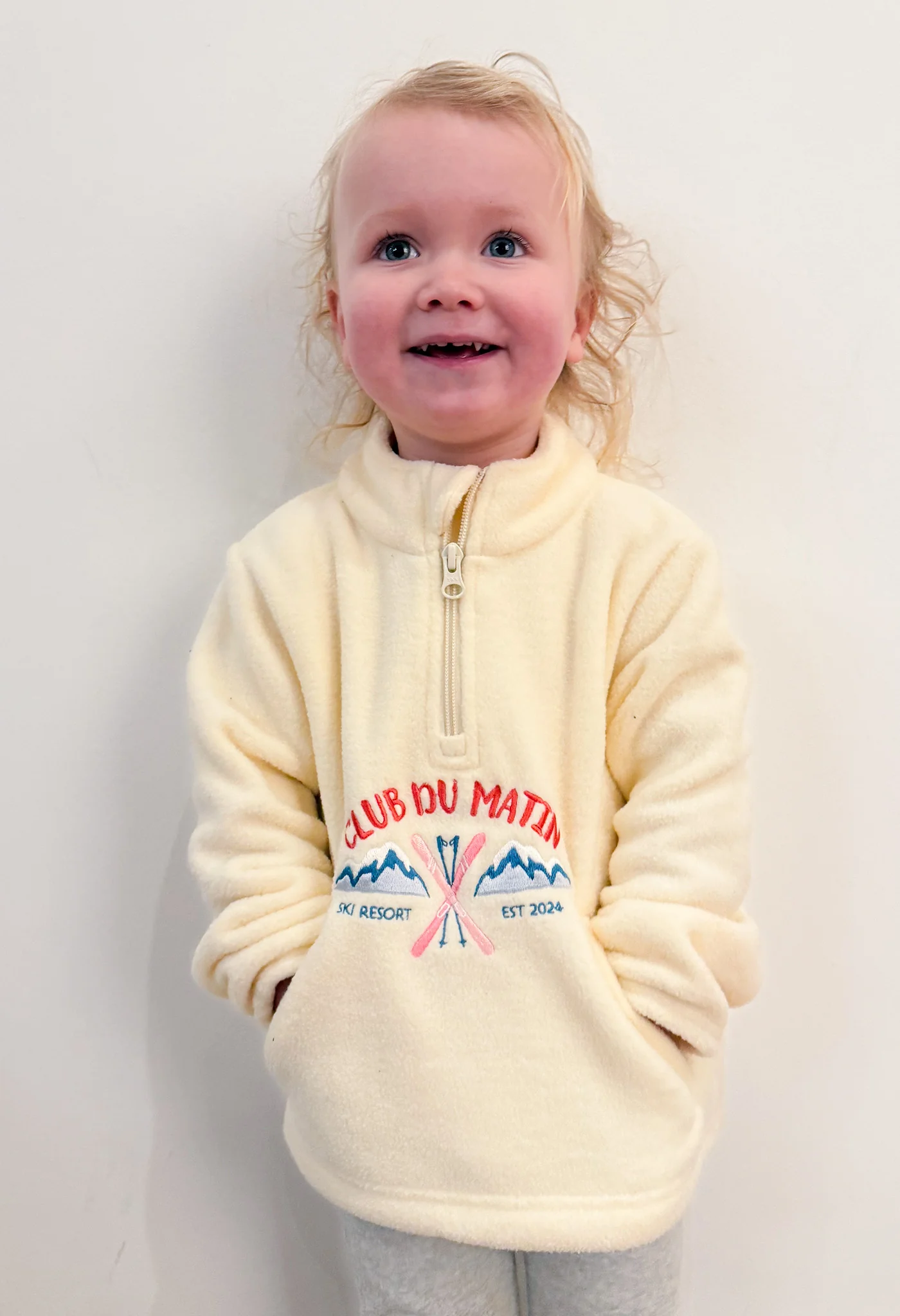 Ski Resort Recycled Polyester Quarter Zip Childrens Fleece - Image 9