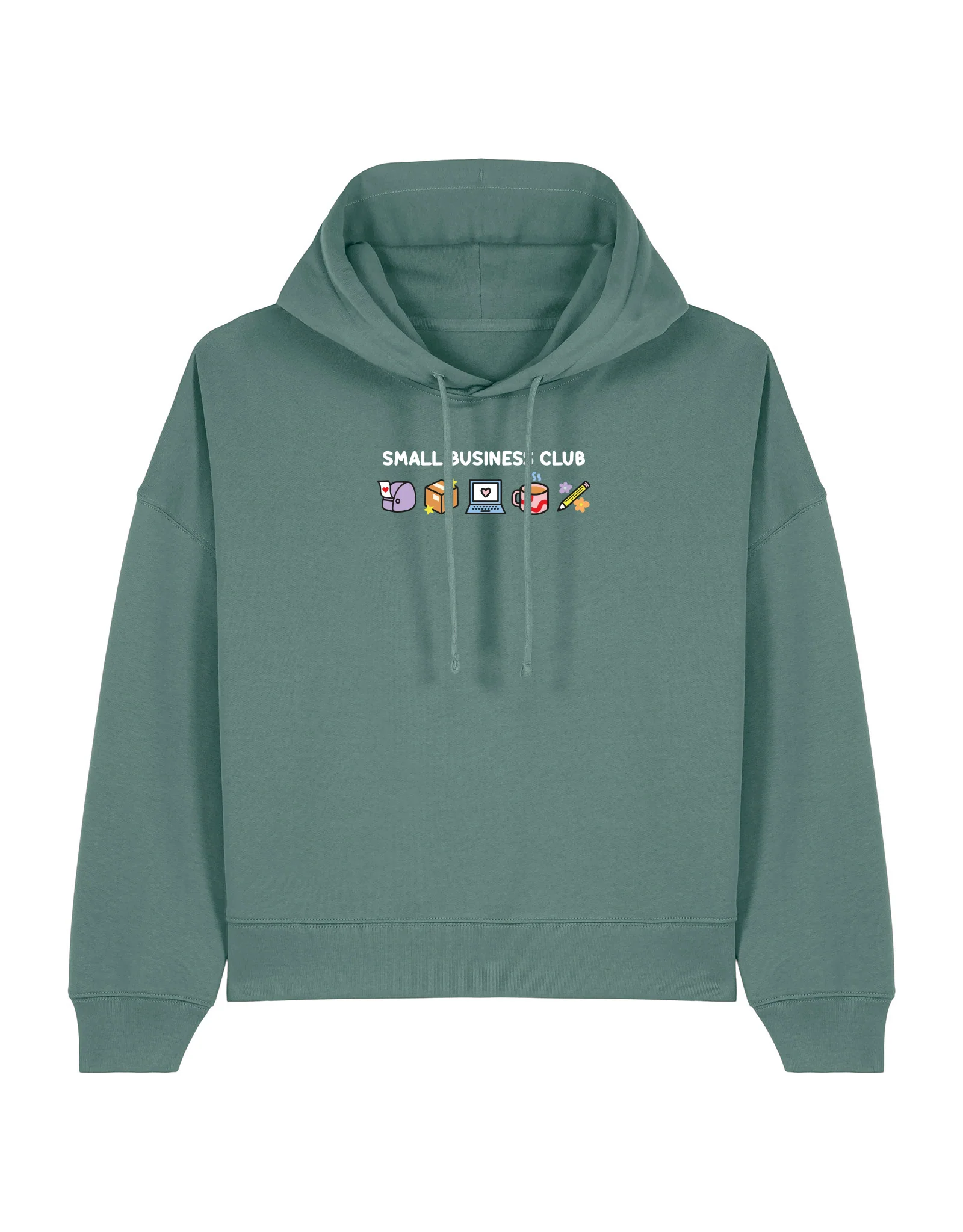 Small Business Club Embroidered Boxy Organic Cotton Hoodie - Image 7