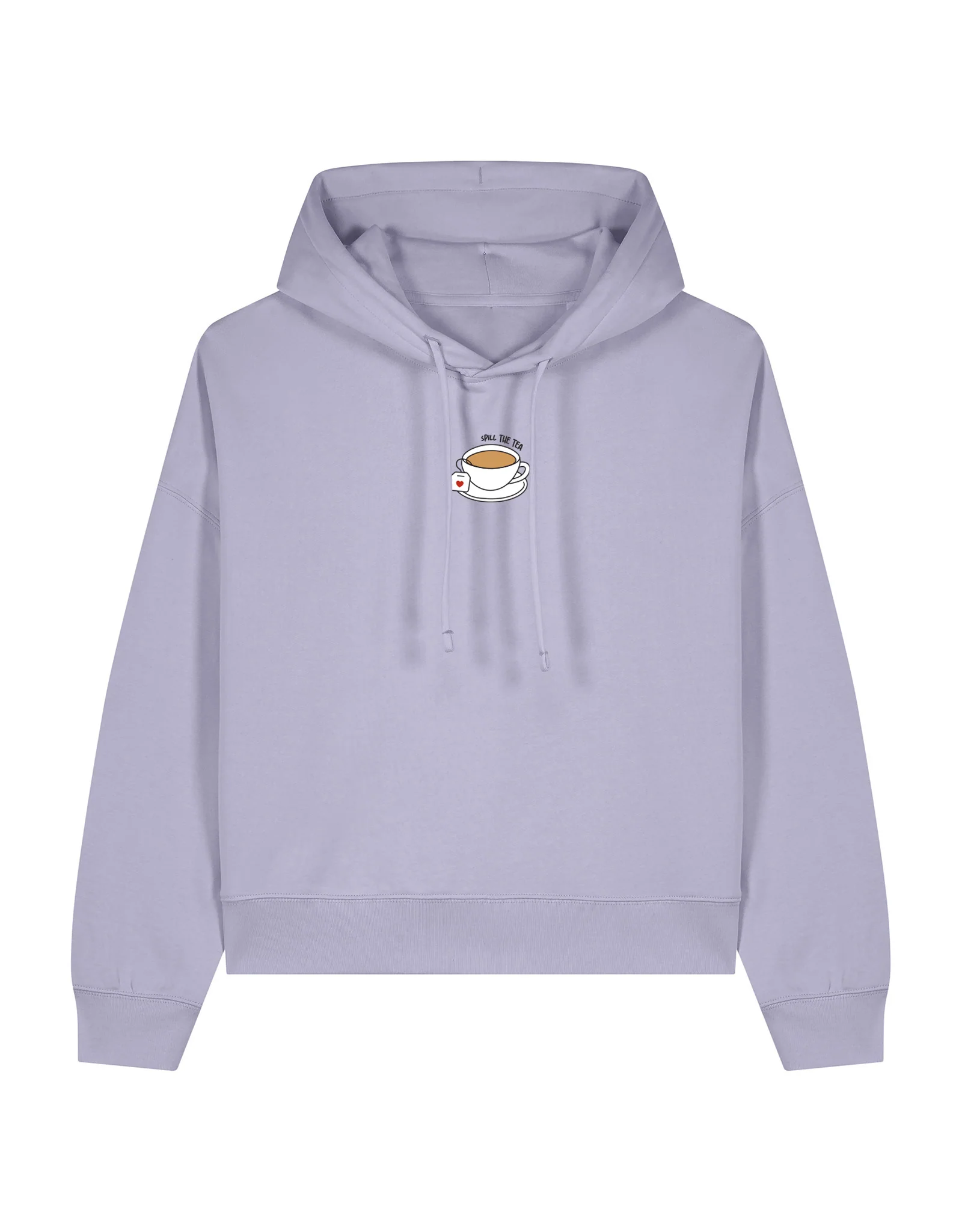 Spill The Tea Embroidered Boxy Organic Cotton Hoodie - Image 3