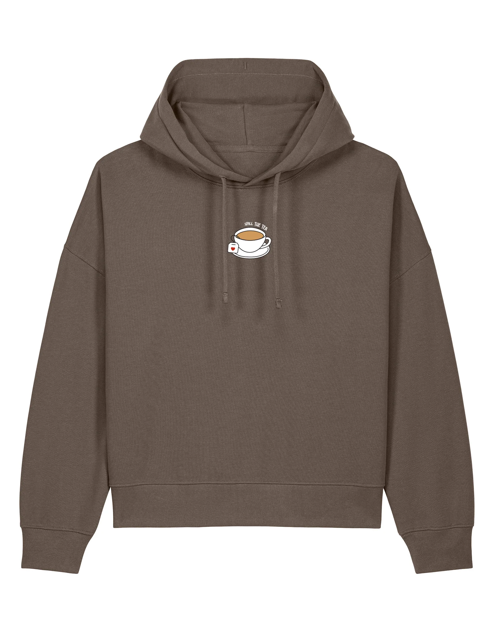 Spill The Tea Embroidered Boxy Organic Cotton Hoodie - Image 4