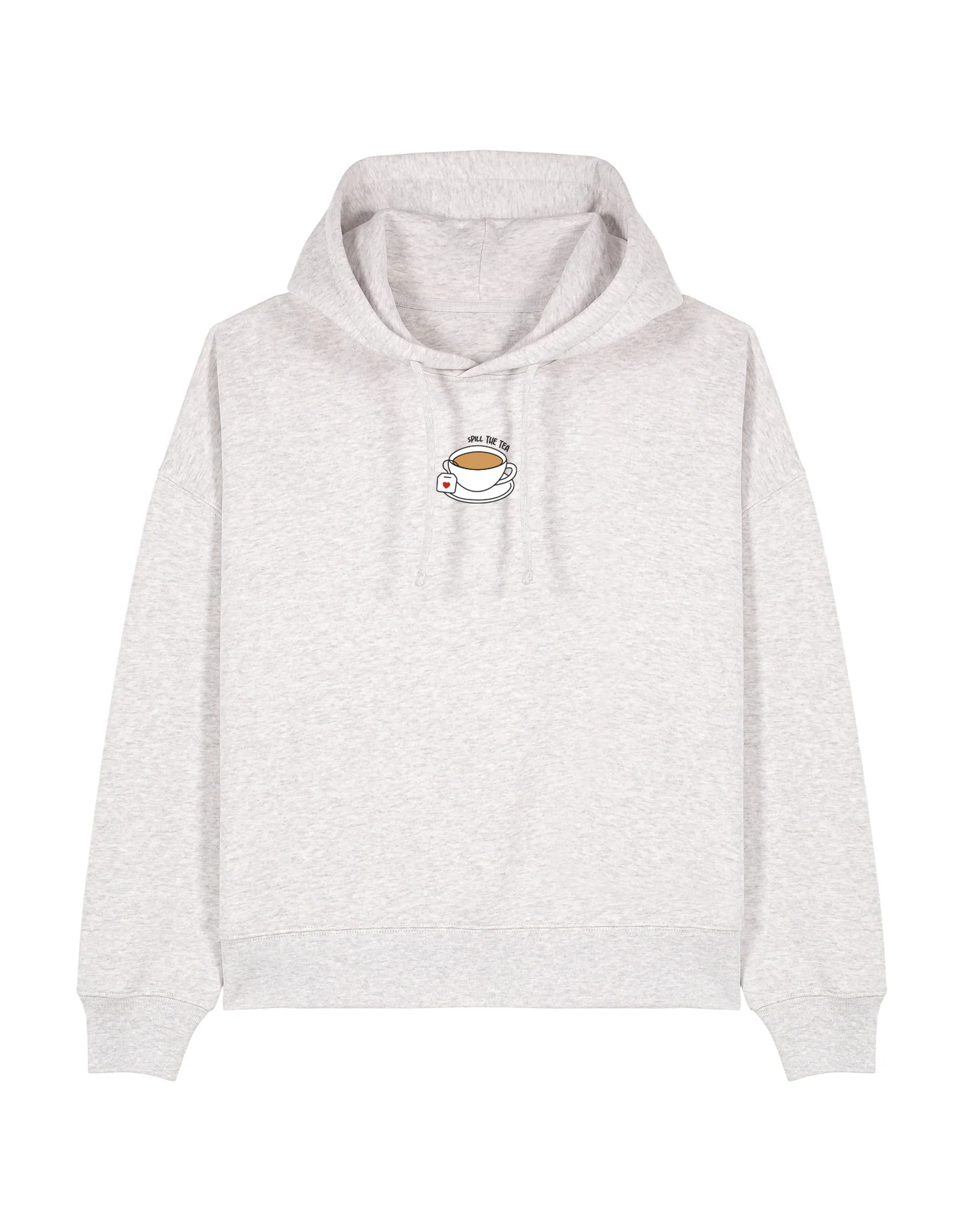 Spill The Tea Embroidered Boxy Organic Cotton Hoodie - Image 5