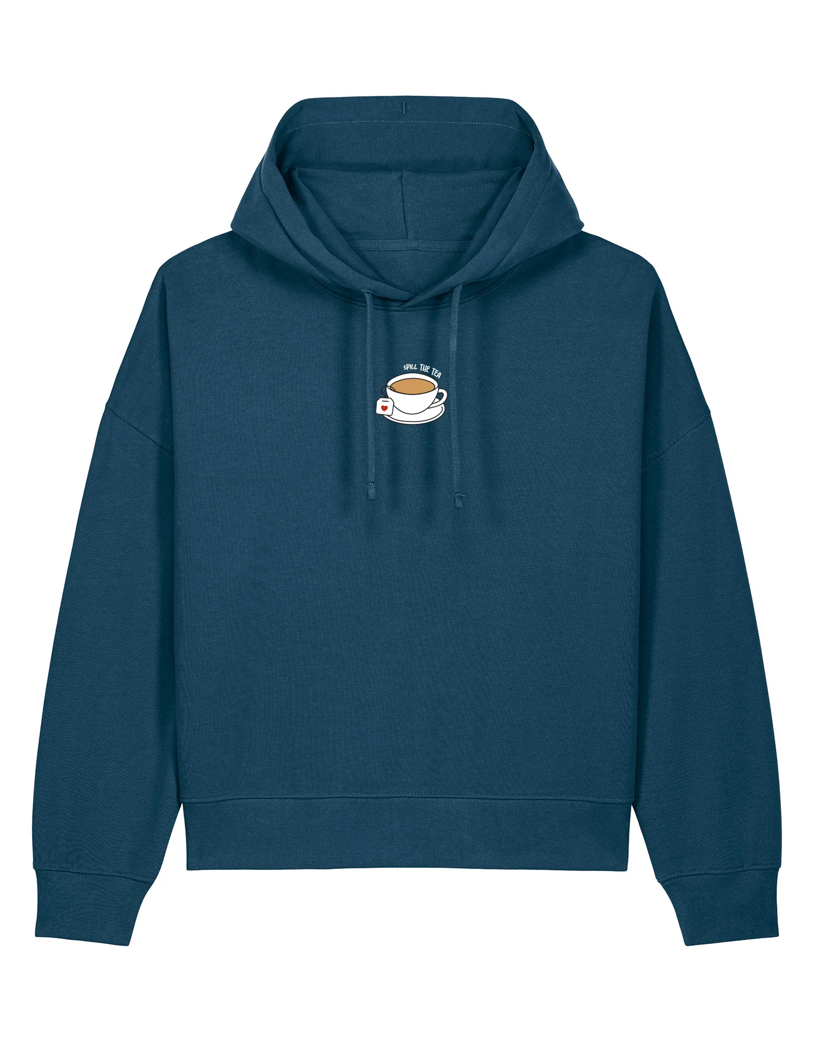 Spill The Tea Embroidered Boxy Organic Cotton Hoodie - Image 6