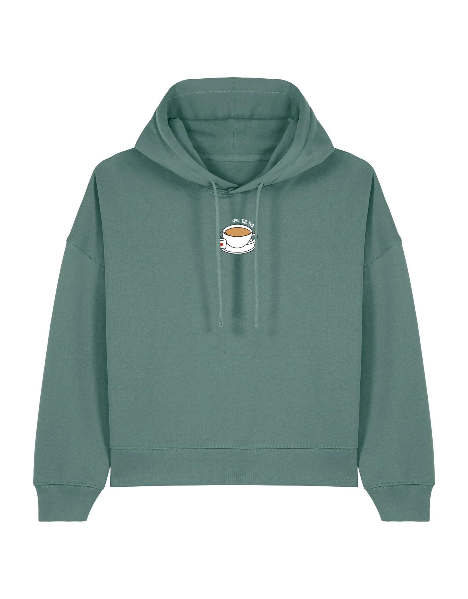 Spill The Tea Embroidered Boxy Organic Cotton Hoodie - Image 7
