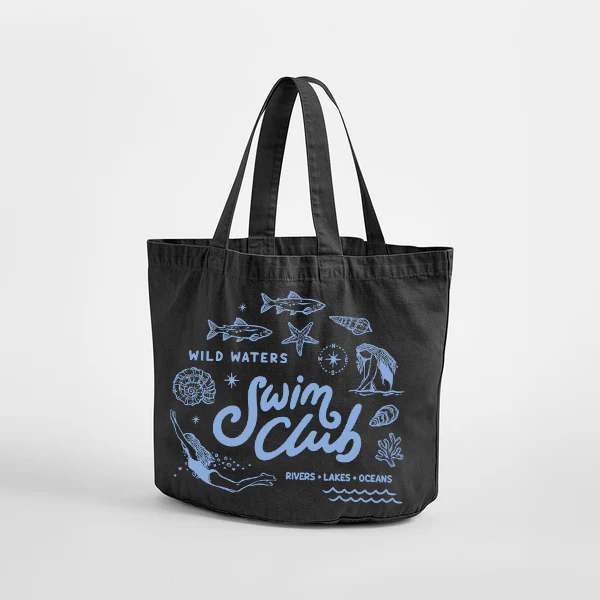 Swim Club Vintage Recycled Cotton Beach Bag - Image 5