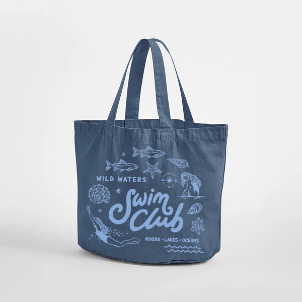 Swim Club Vintage Recycled Cotton Beach Bag - Image 6