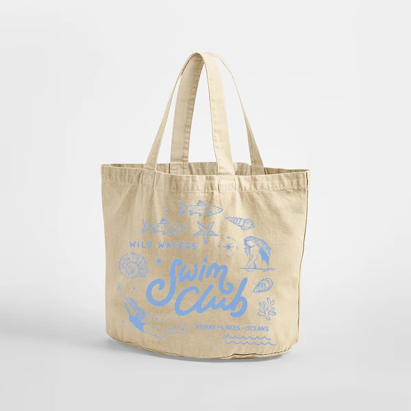 Swim Club Vintage Recycled Cotton Beach Bag - Image 8